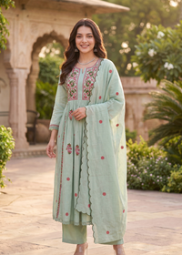 Mint Embroidered Suit Set
