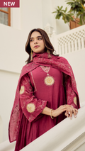 Blush Bloom Chanderi Kurta Set
