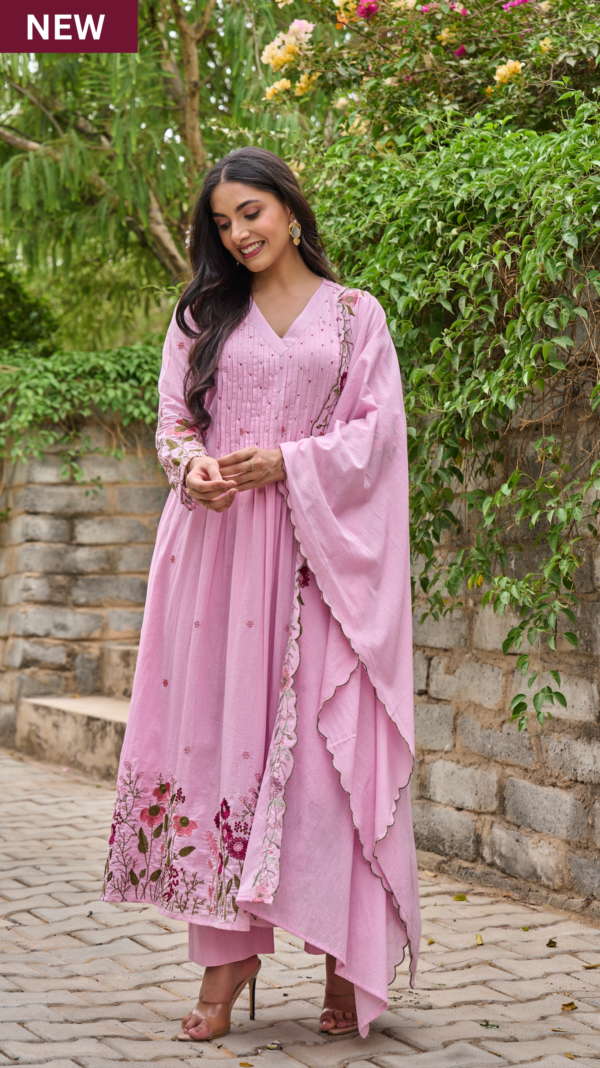 Rose Blossom Mul Cotton Suit Set