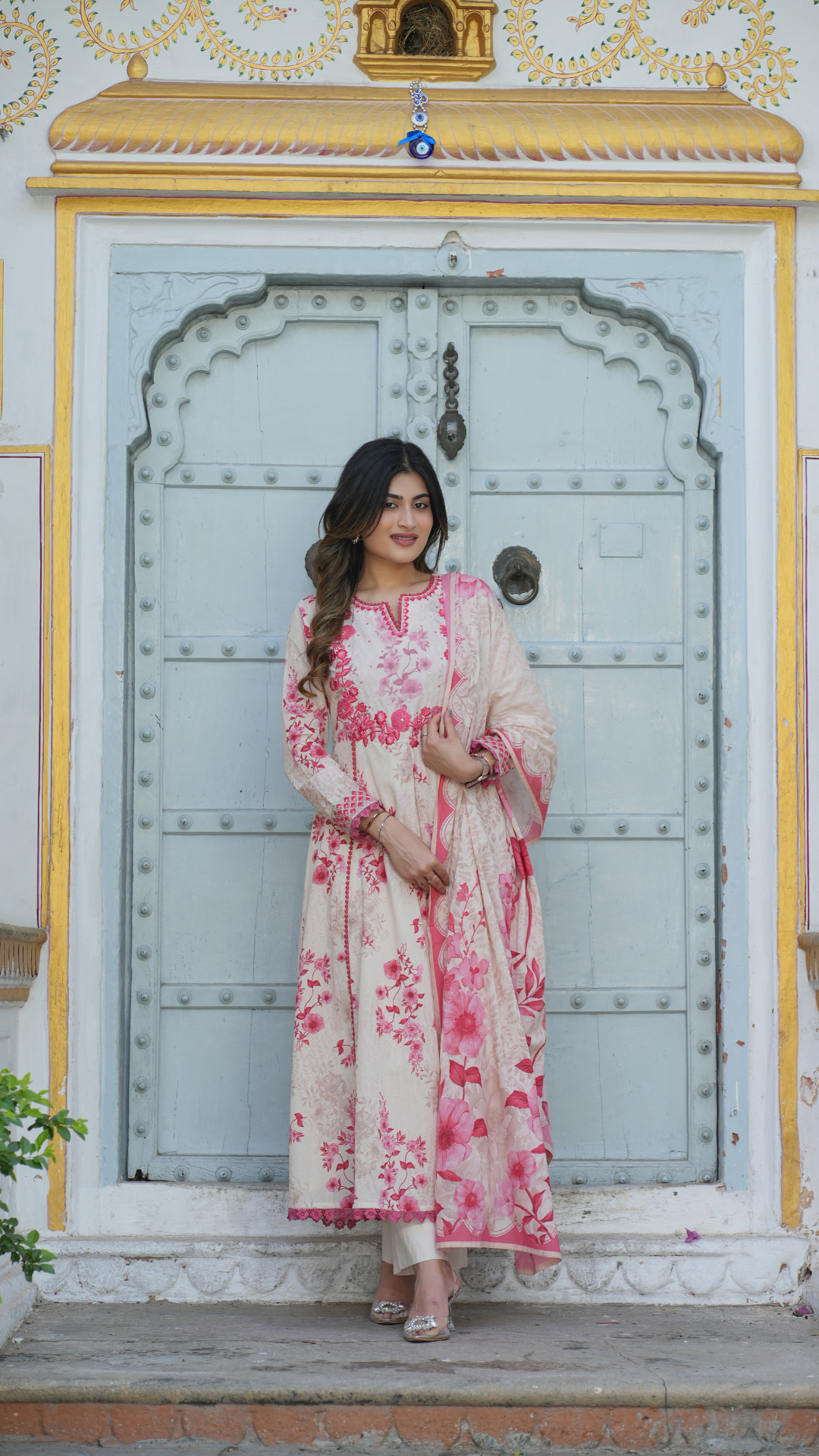 Blushing Pink Anarkali Set - Ethnic Wear by Aykaa