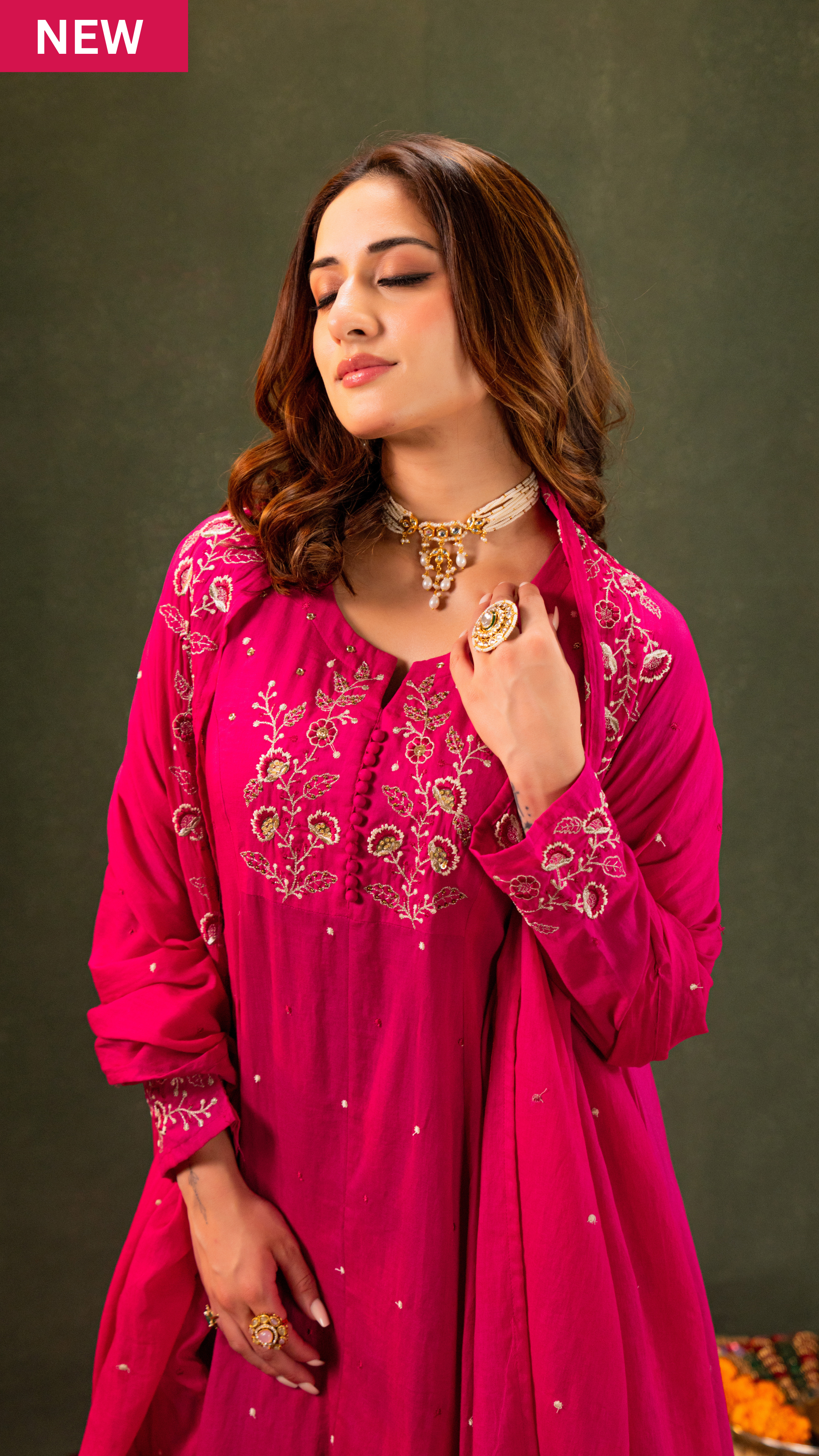 Rose Whisper Anarkali Suit Set