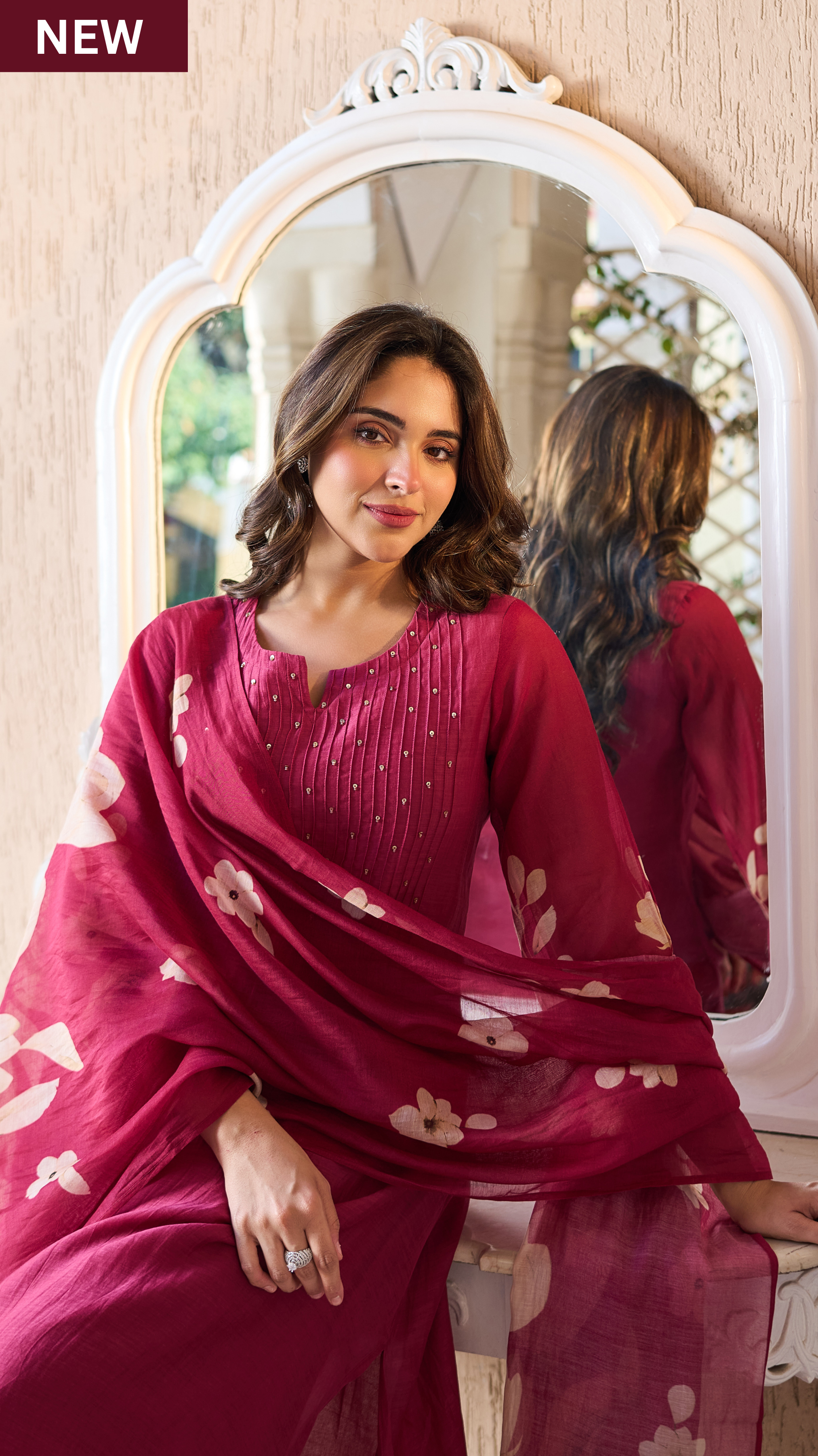 Blush Pleated Grace Suit Set