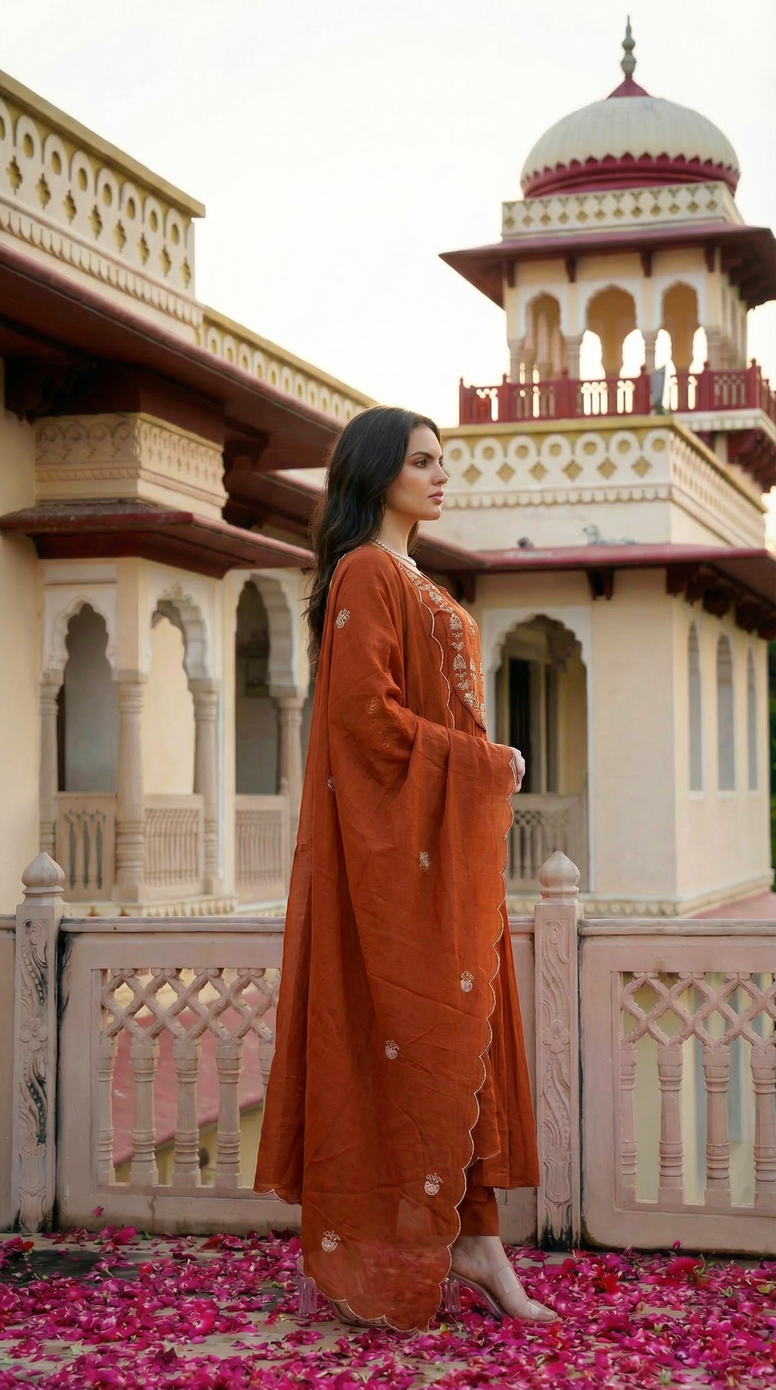 Amber Saffron Rust Cotton Suit Set