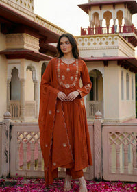 Amber Saffron Rust Cotton Suit Set