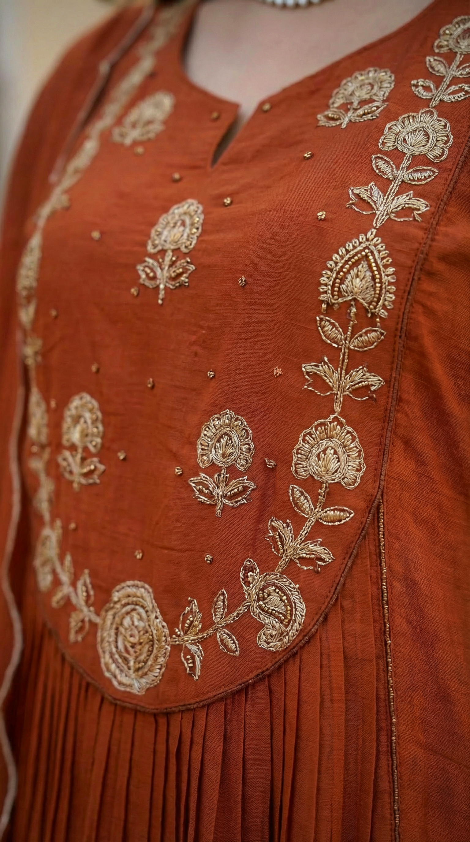 Amber Saffron Rust Cotton Suit Set