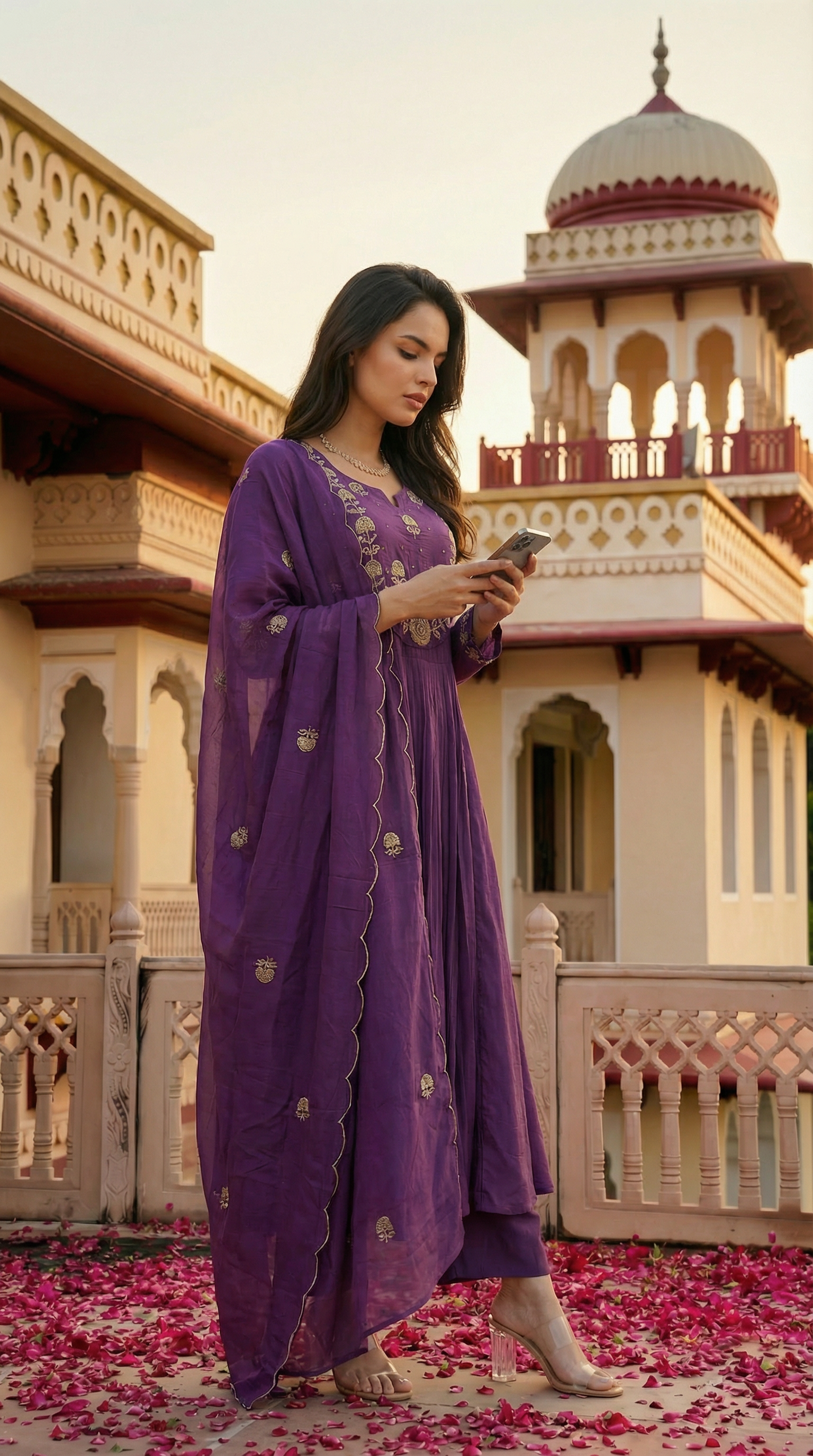 Royal Plum Blossom Cotton Suit Set