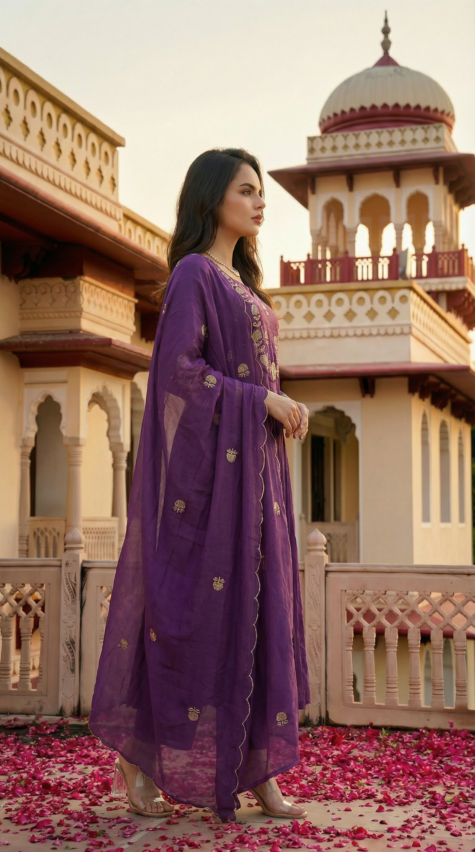 Royal Plum Blossom Cotton Suit Set