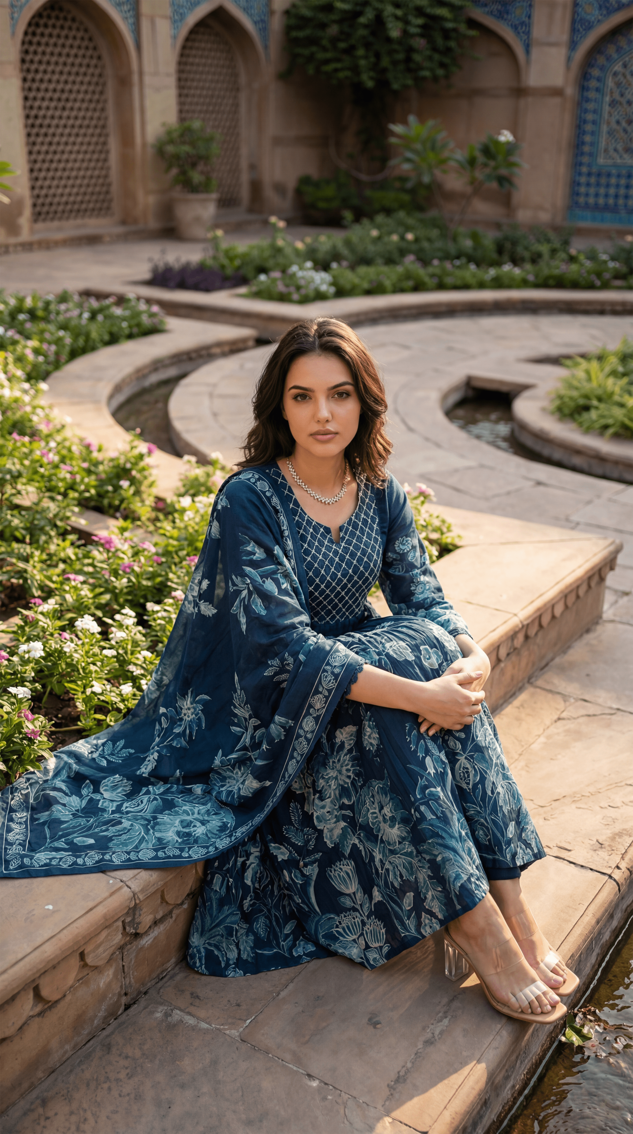 Teal Floral Flow Suit Set