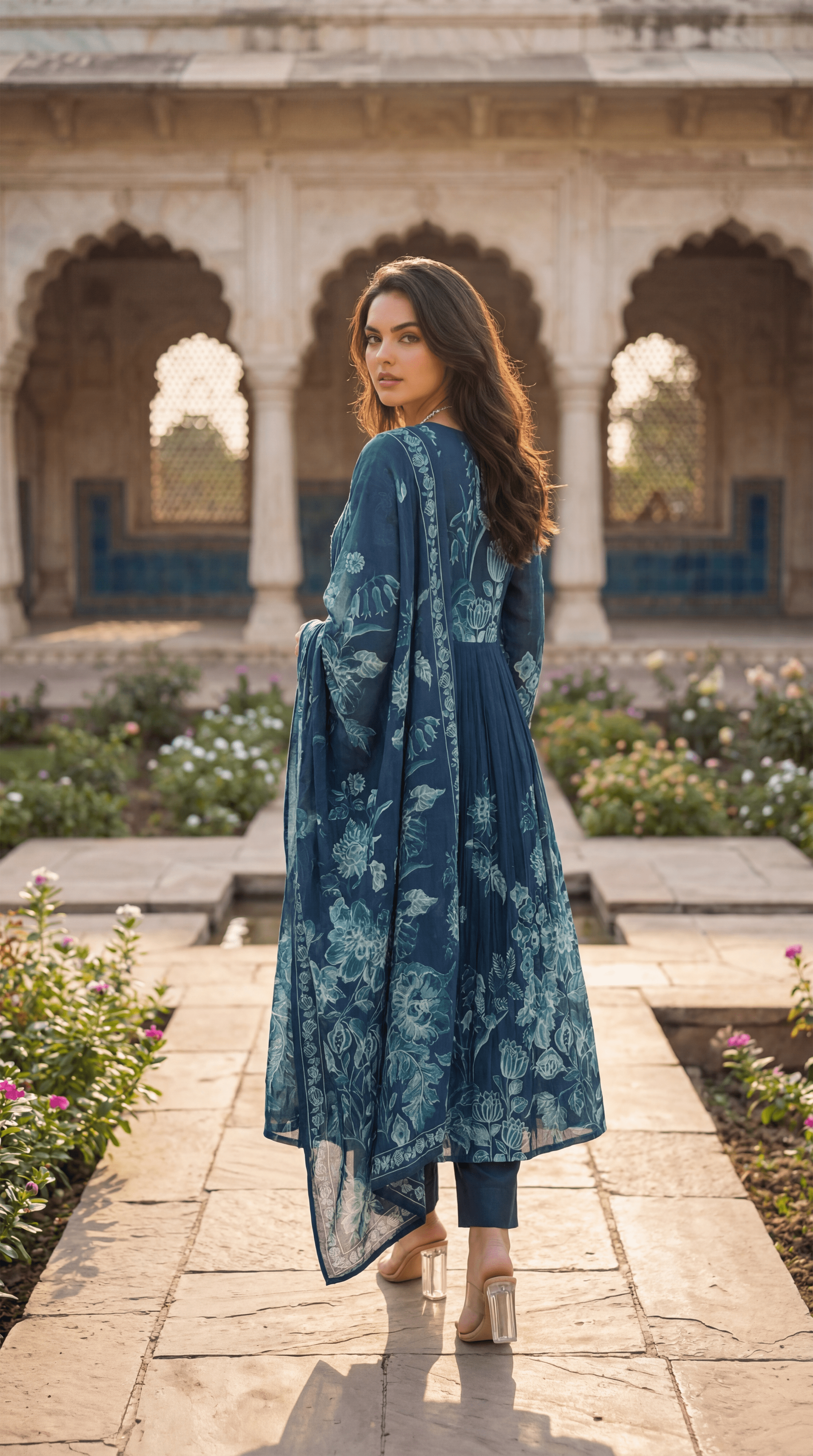 Teal Floral Flow Suit Set