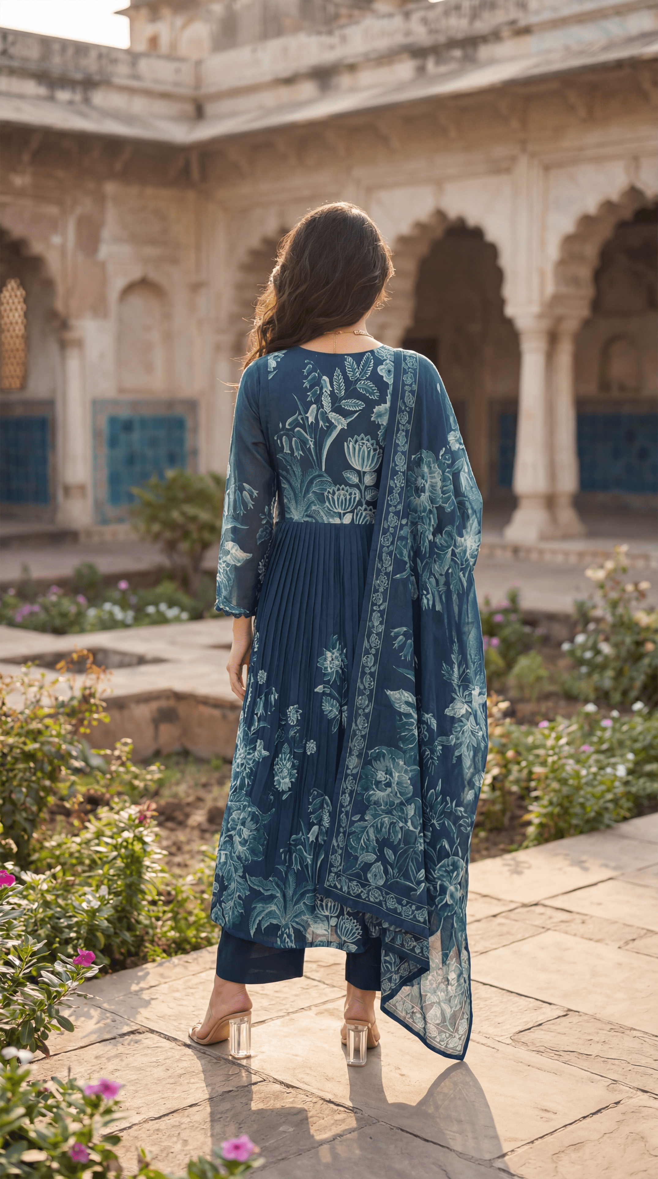 Teal Floral Flow Suit Set