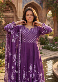 Royal Amethyst Embroidered Suit Set