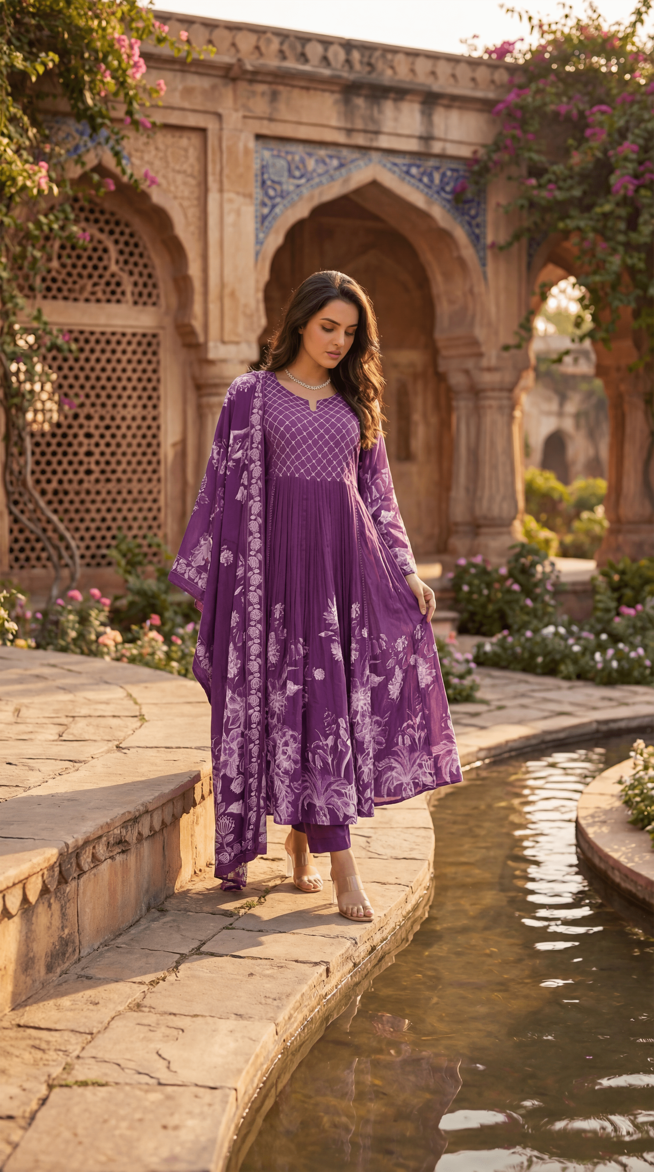 Royal Amethyst Embroidered Suit Set