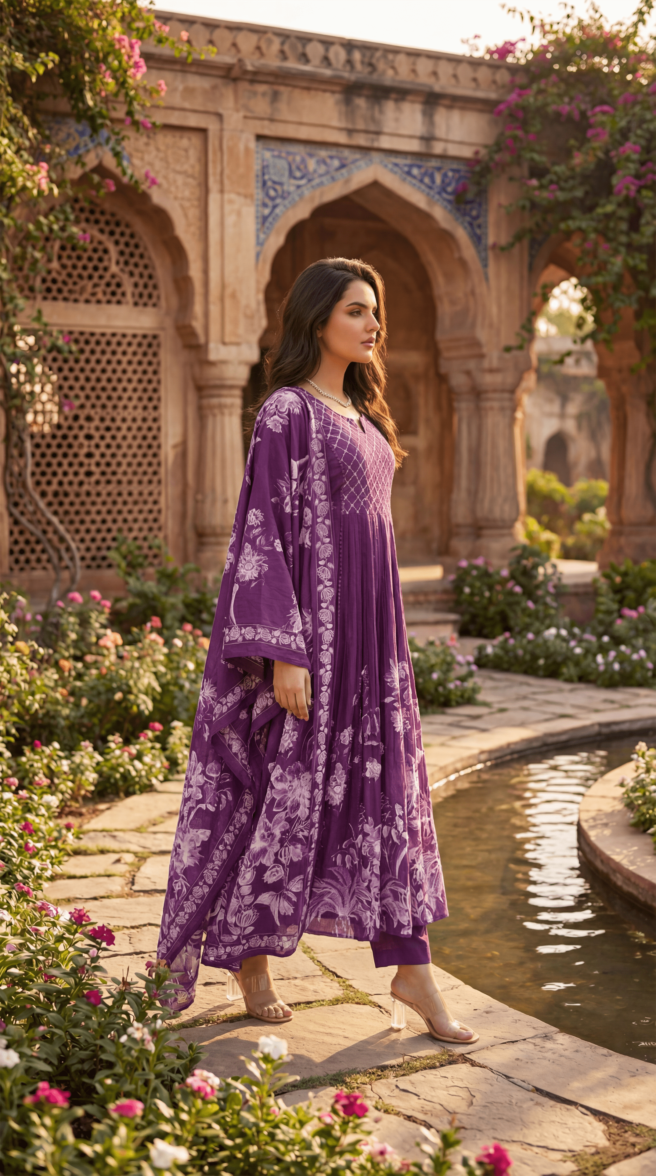 Royal Amethyst Embroidered Suit Set