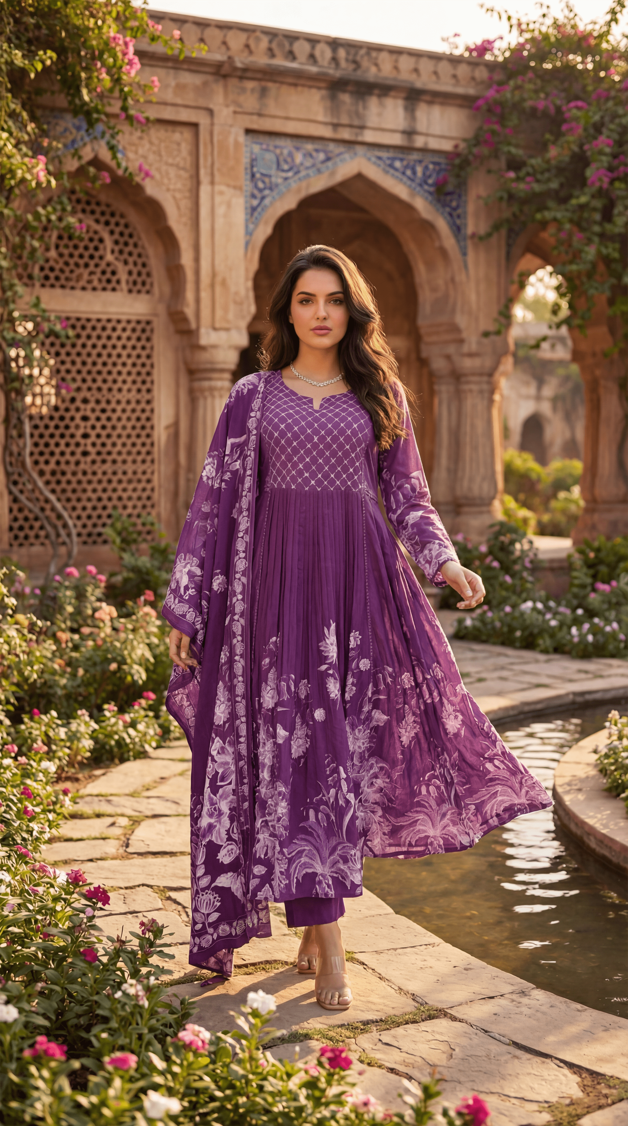 Royal Amethyst Embroidered Suit Set