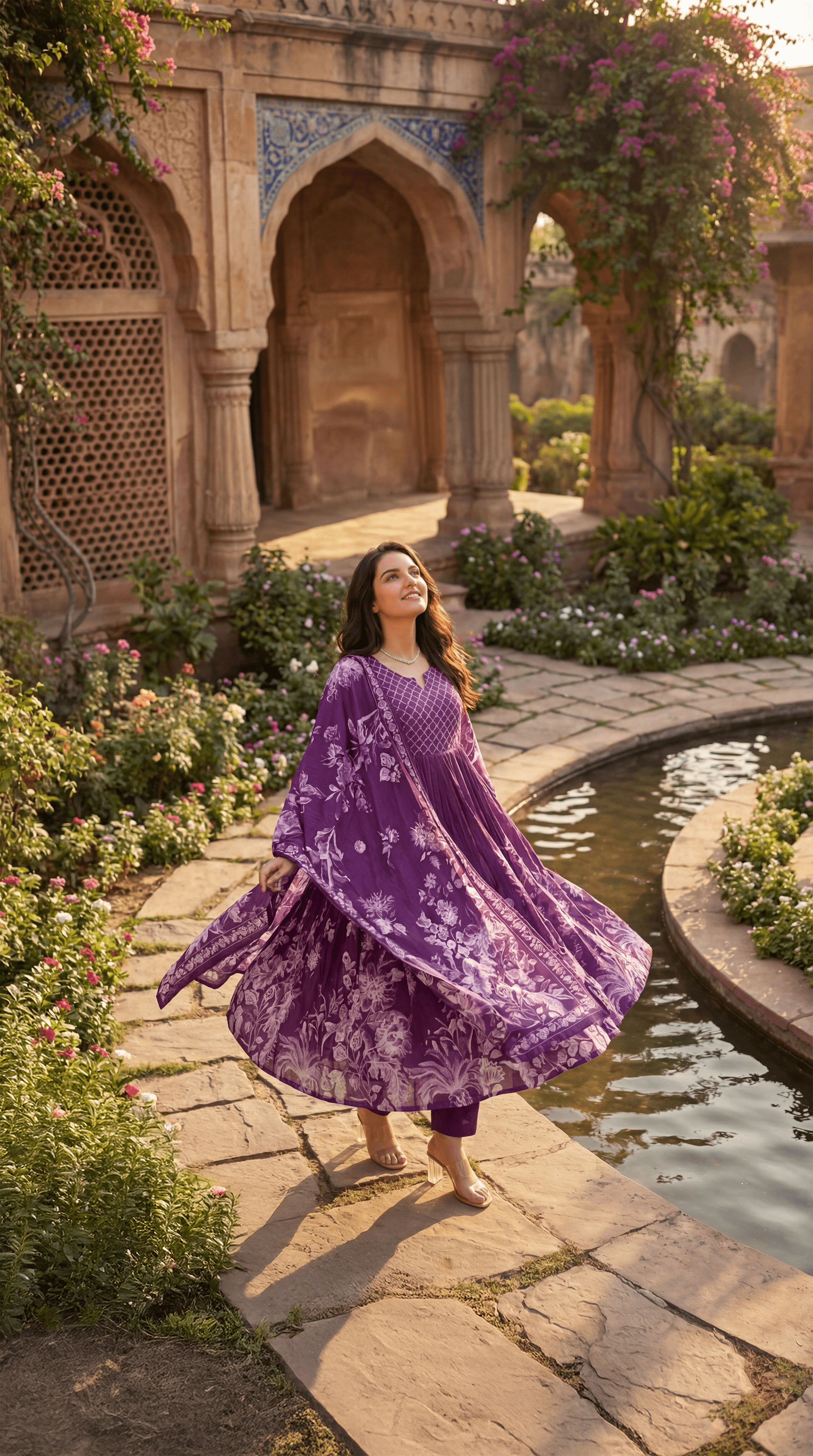 Royal Amethyst Embroidered Suit Set