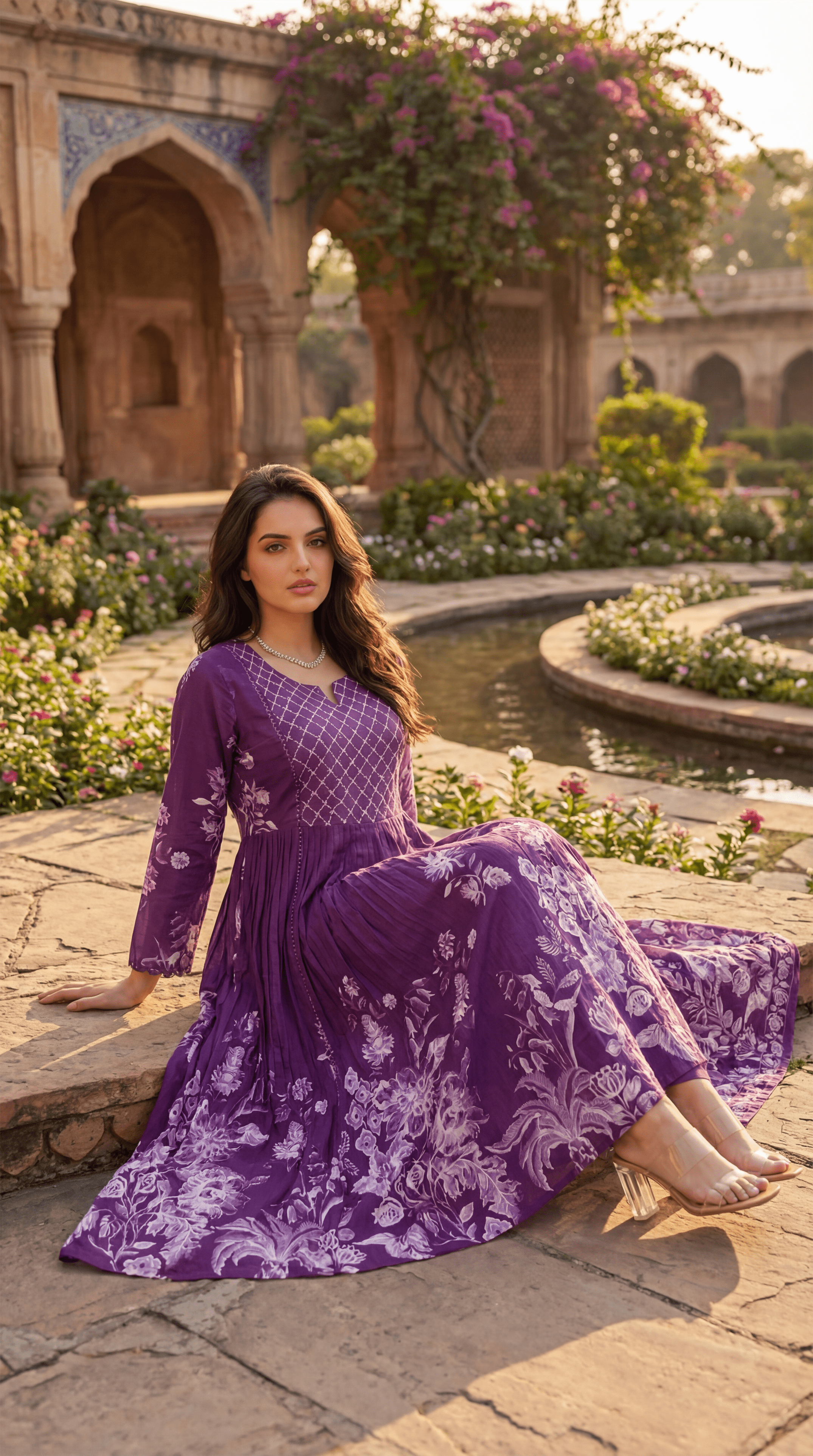 Royal Amethyst Embroidered Suit Set
