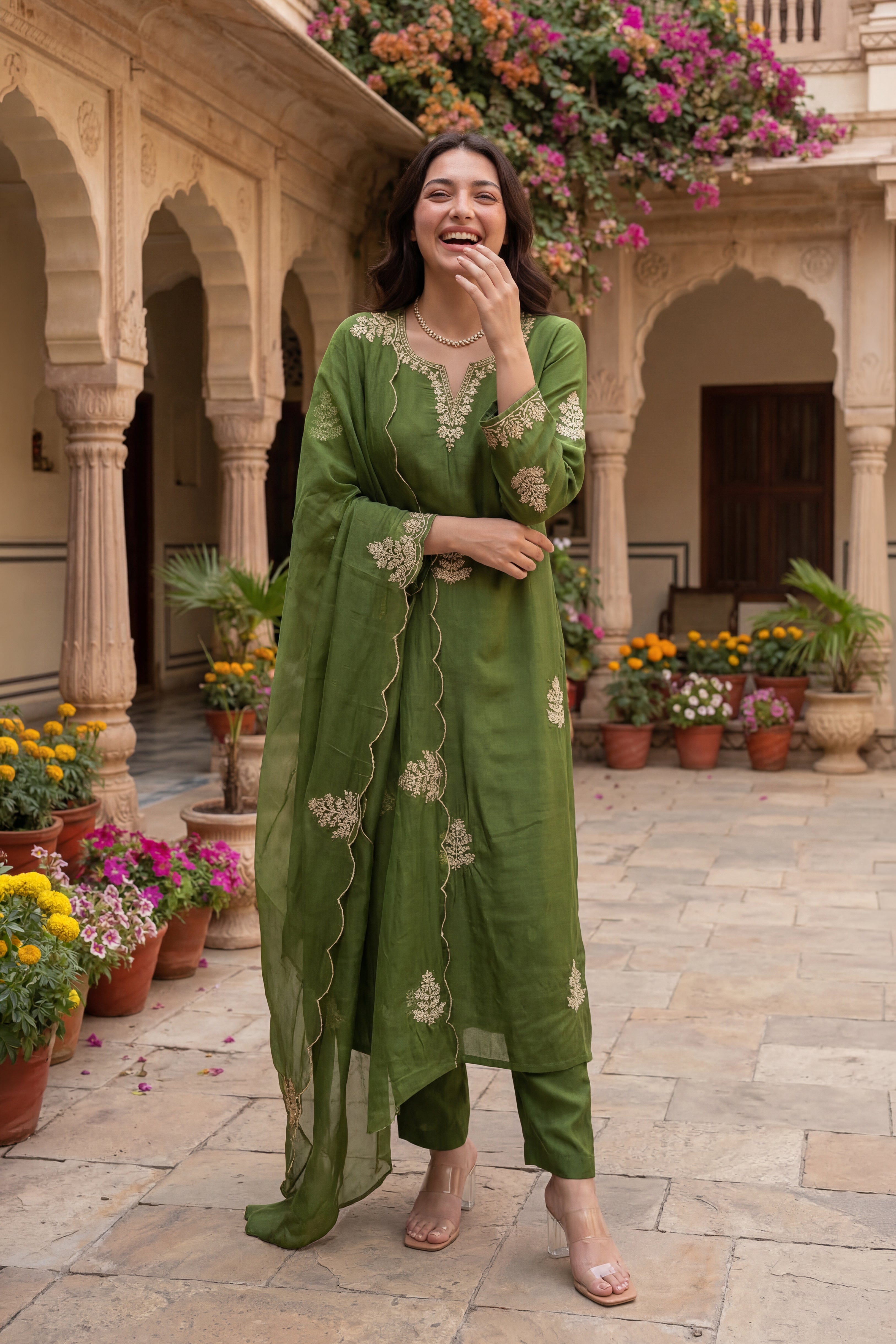 Emerald Elegance Suit Set