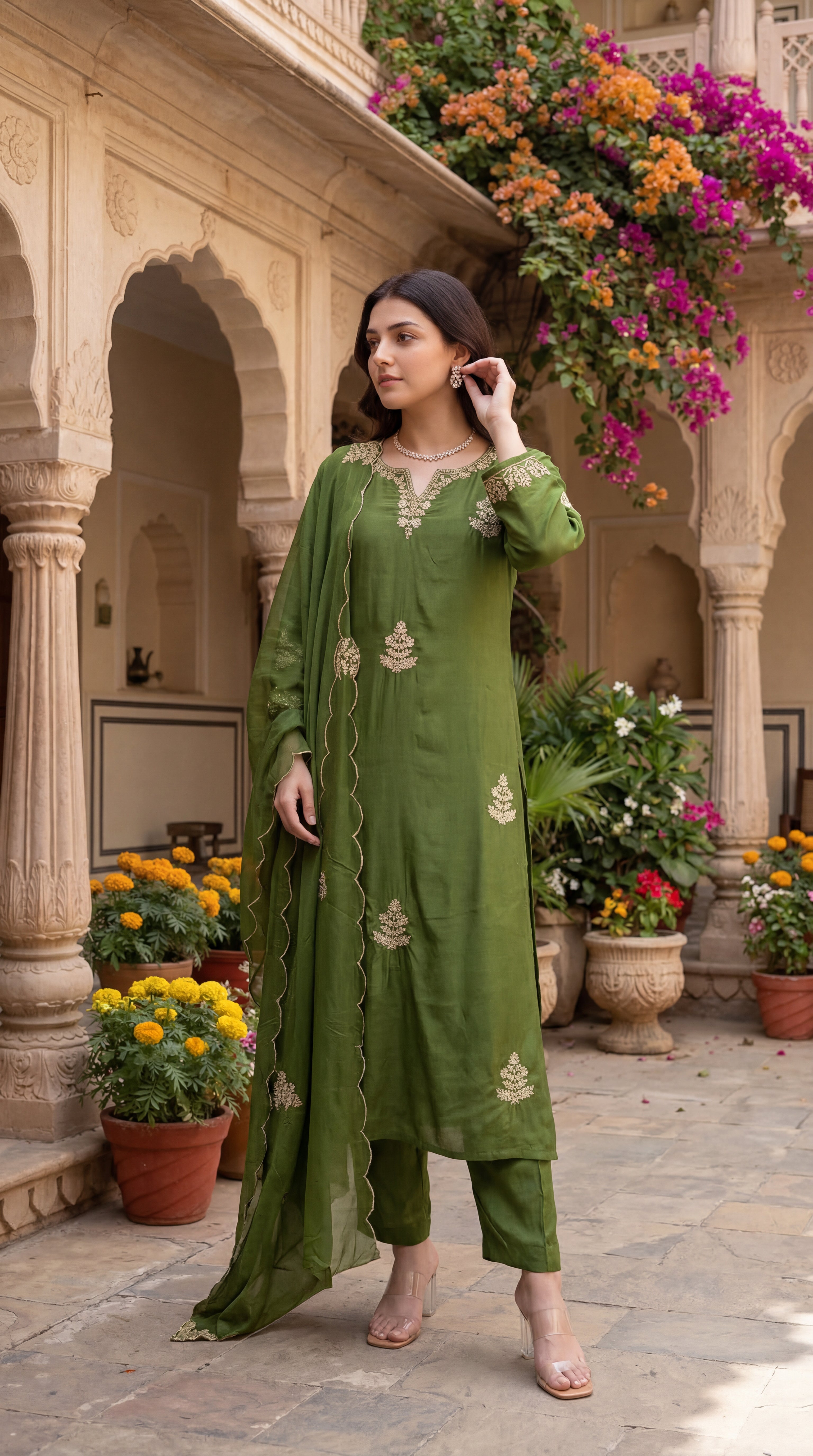 Emerald Elegance Suit Set