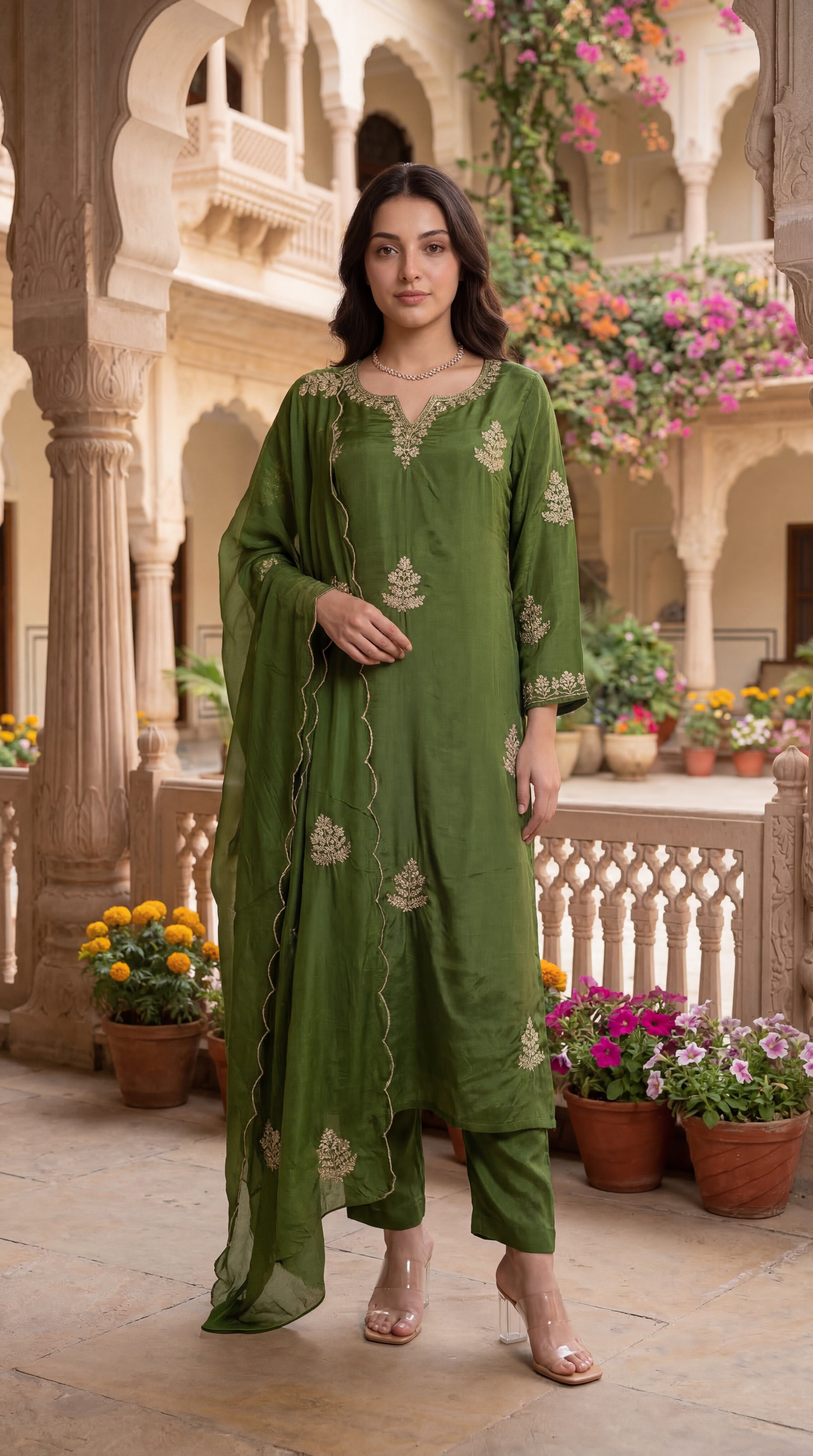 Emerald Elegance Suit Set