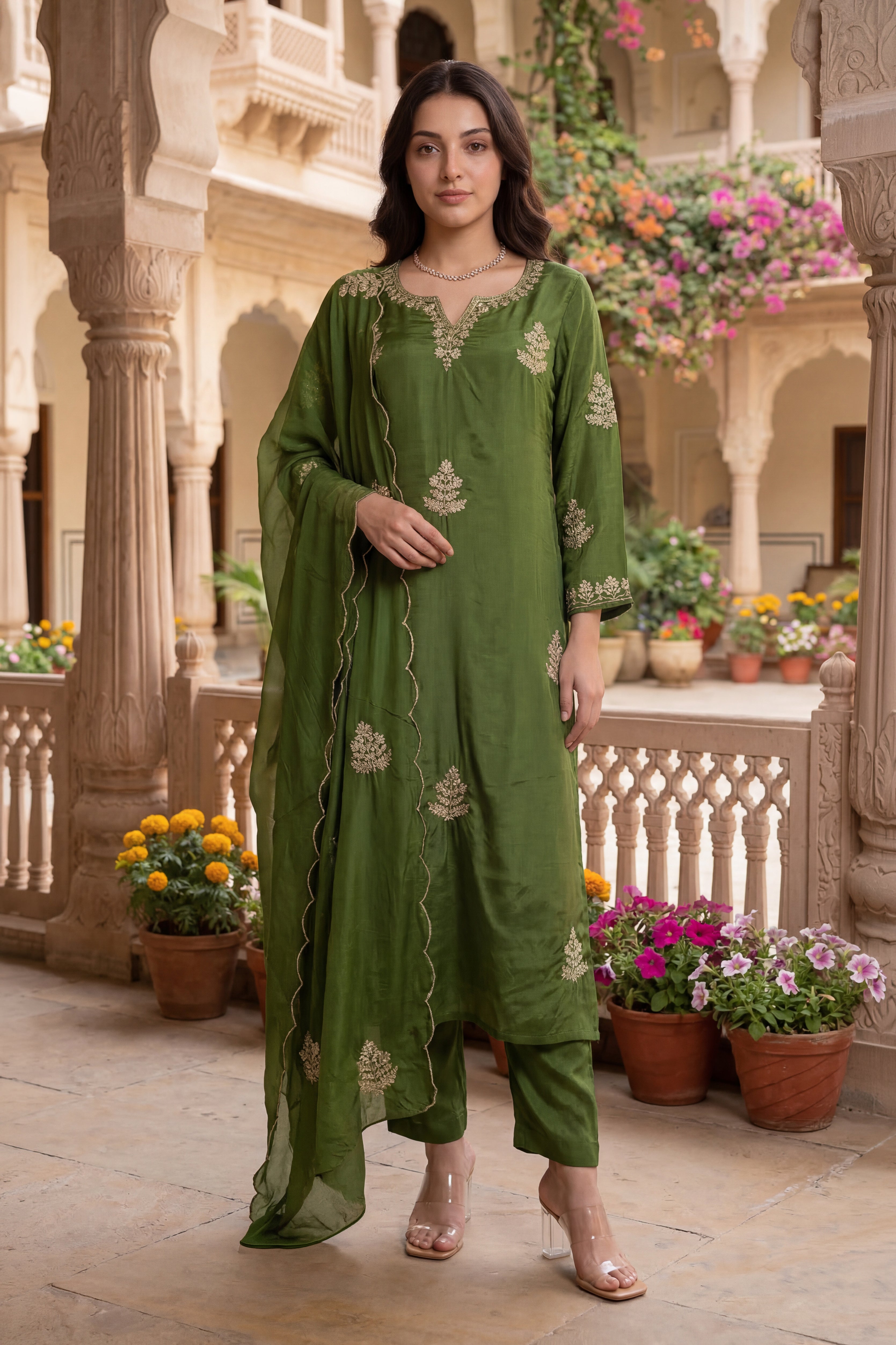 Emerald Elegance Suit Set