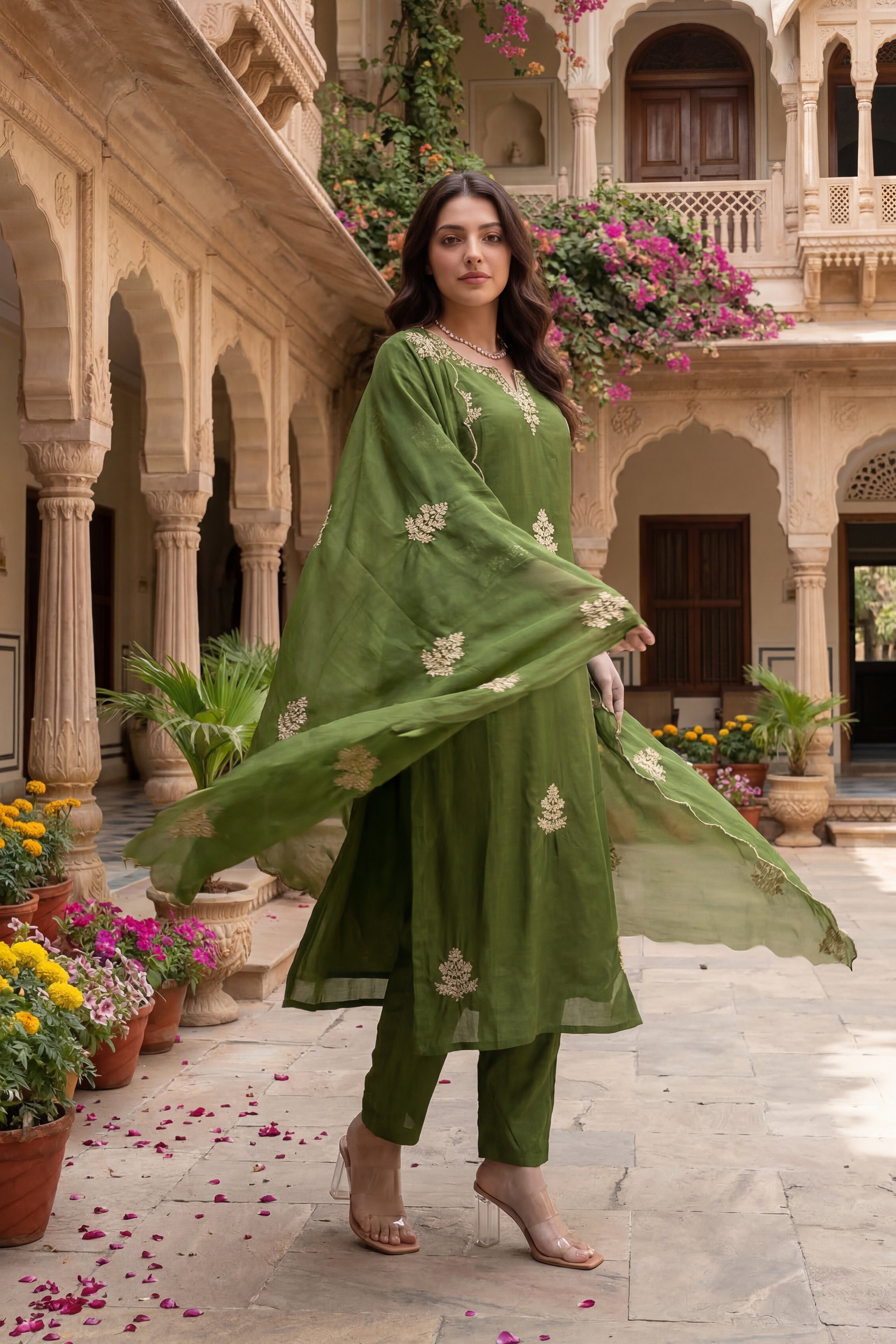 Emerald Elegance Suit Set