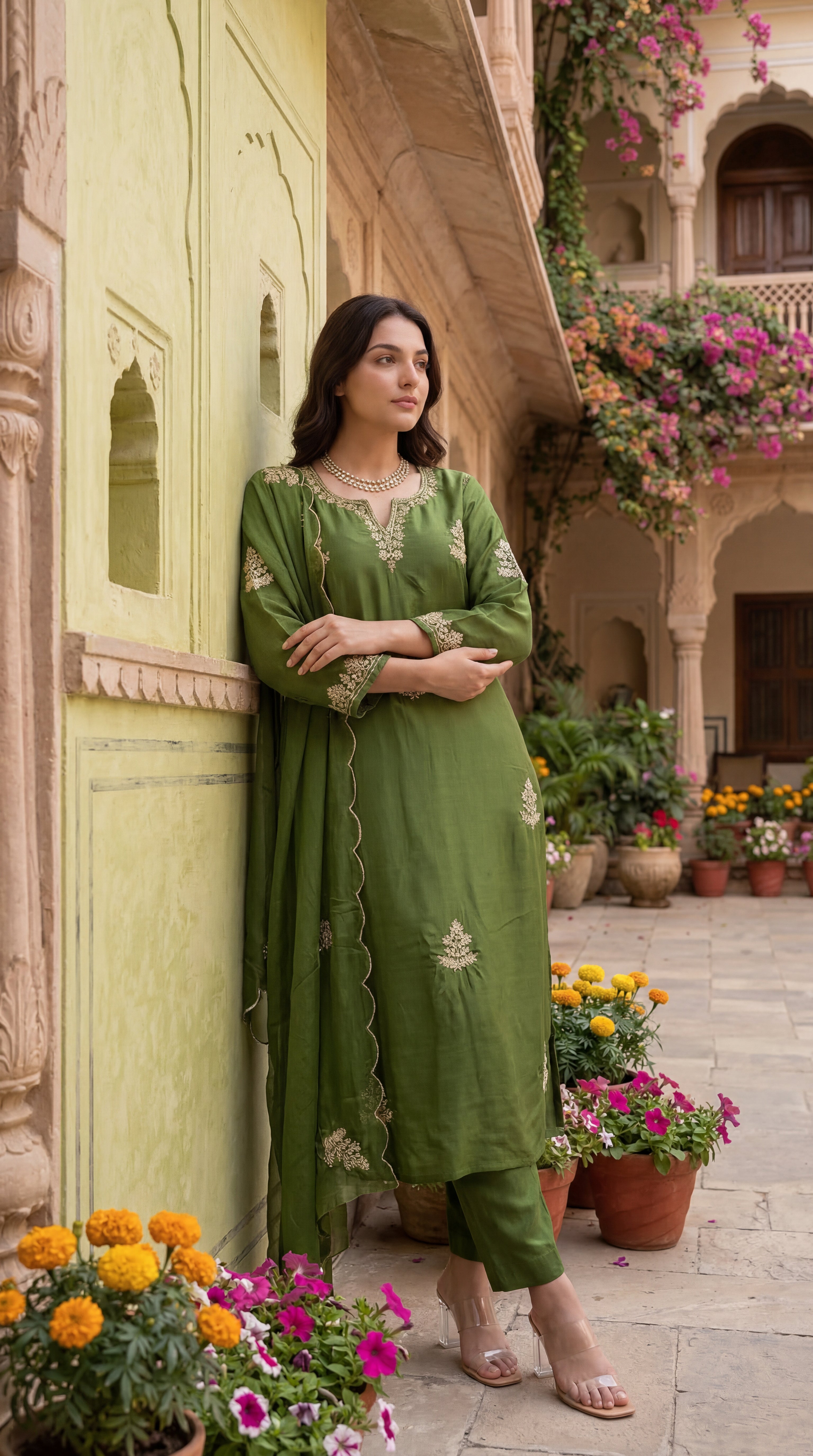 Emerald Elegance Suit Set