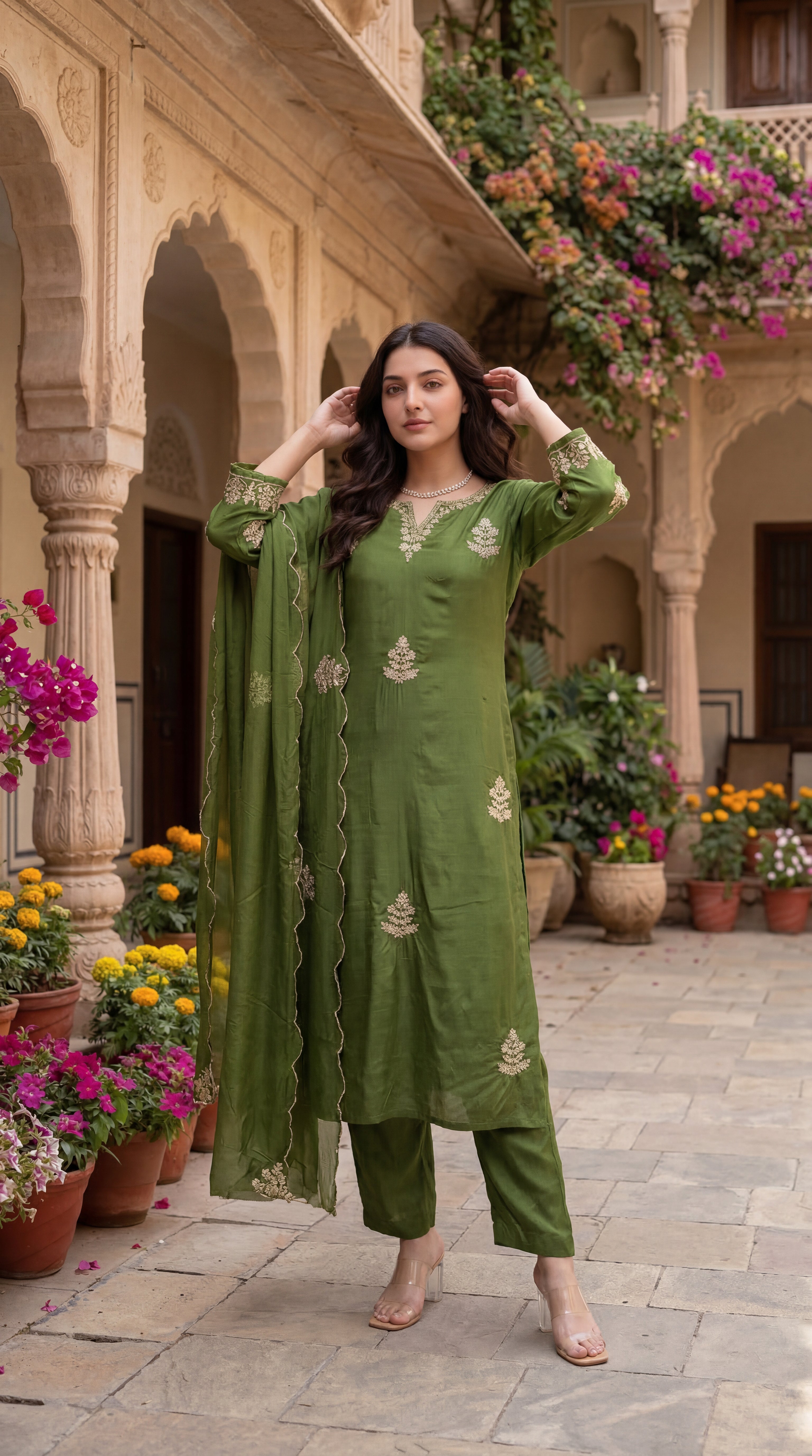 Emerald Elegance Suit Set