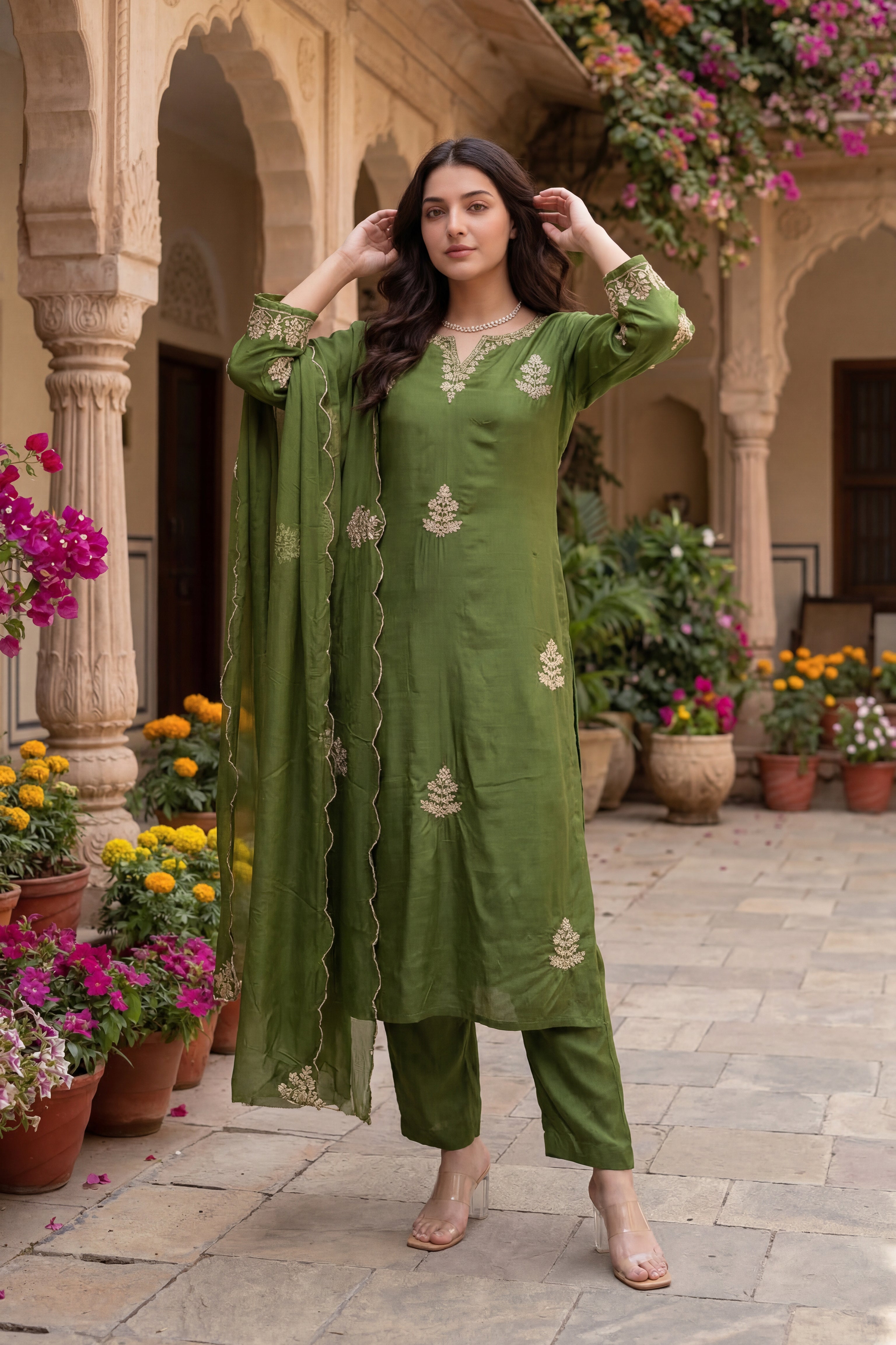 Emerald Elegance Suit Set