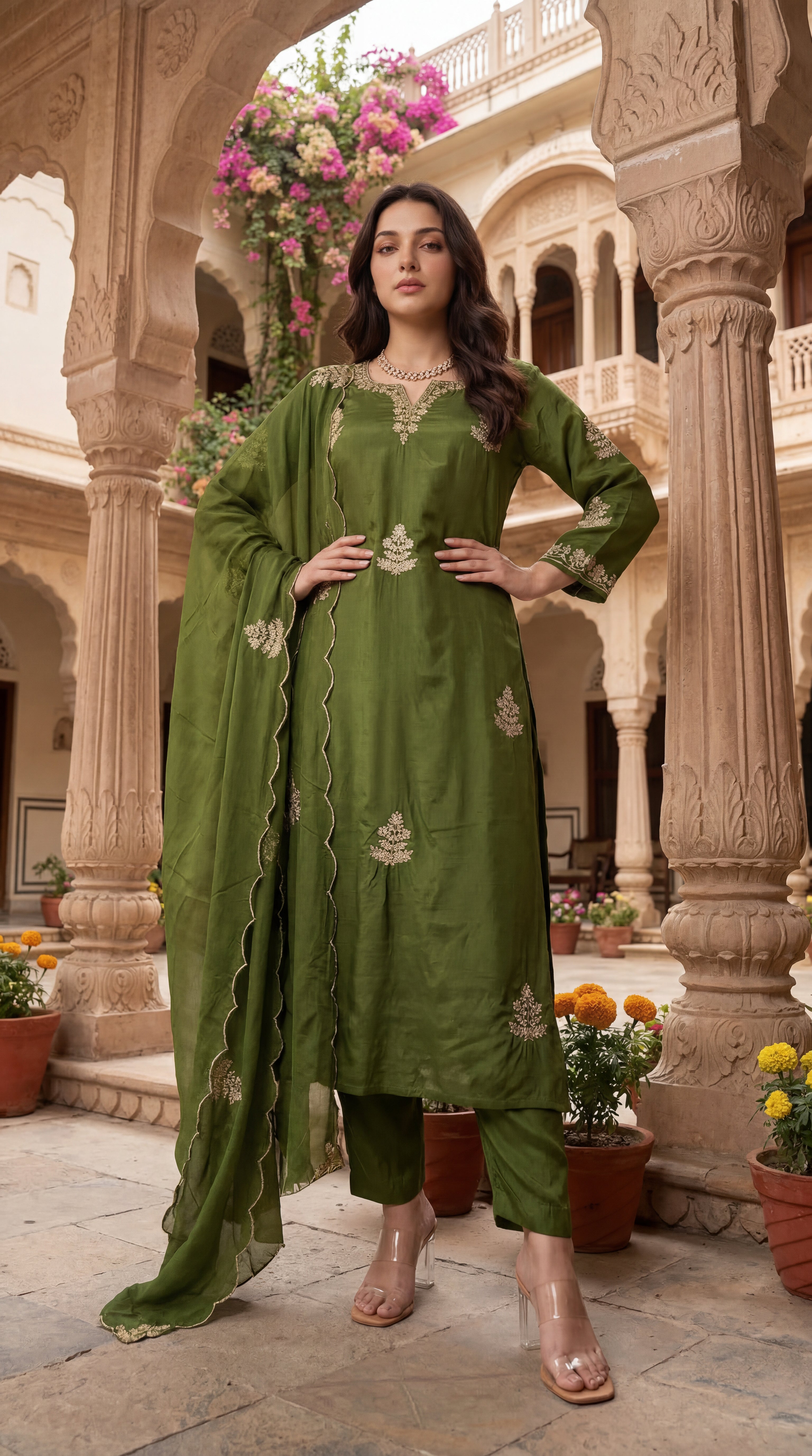 Emerald Elegance Suit Set