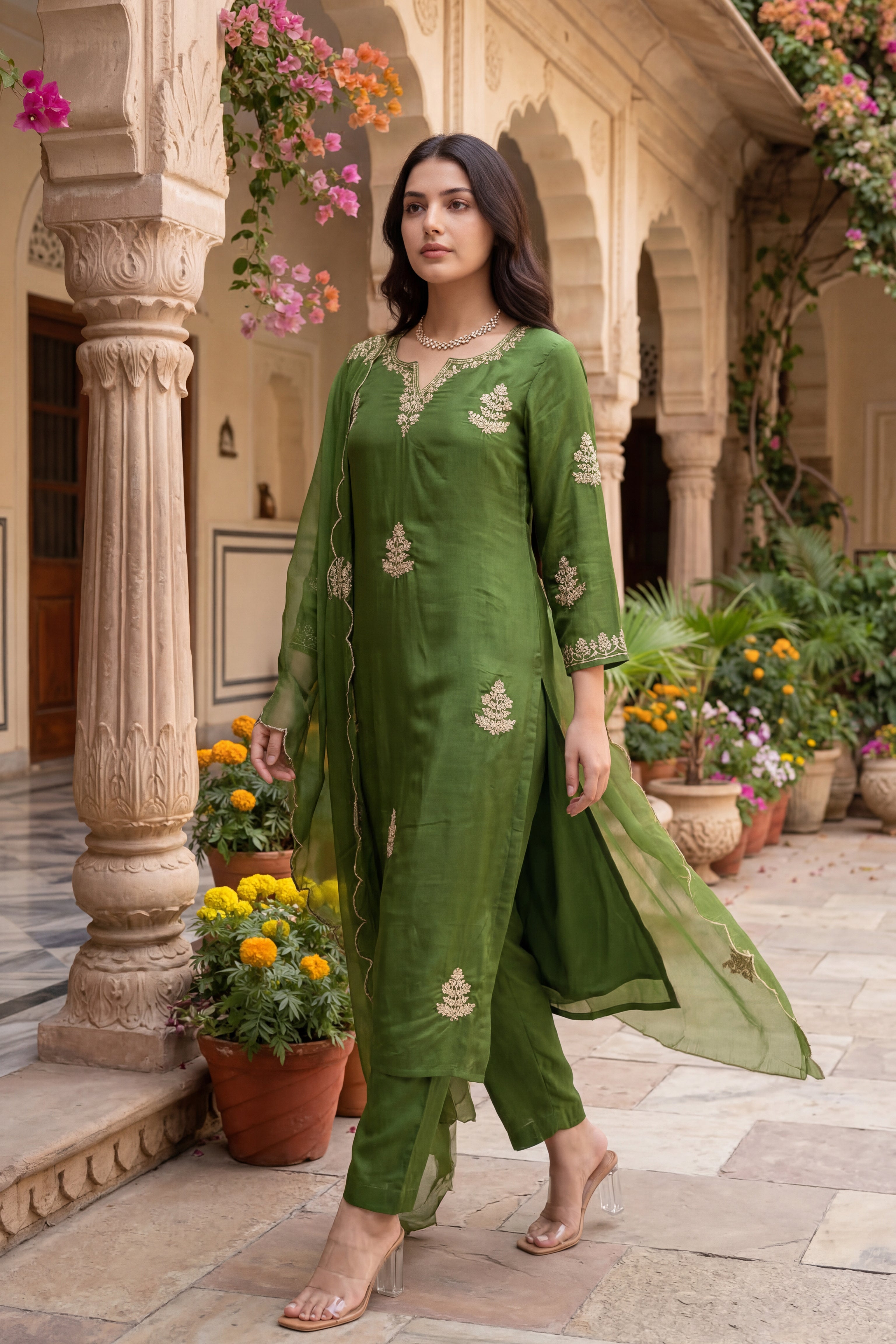 Emerald Elegance Suit Set
