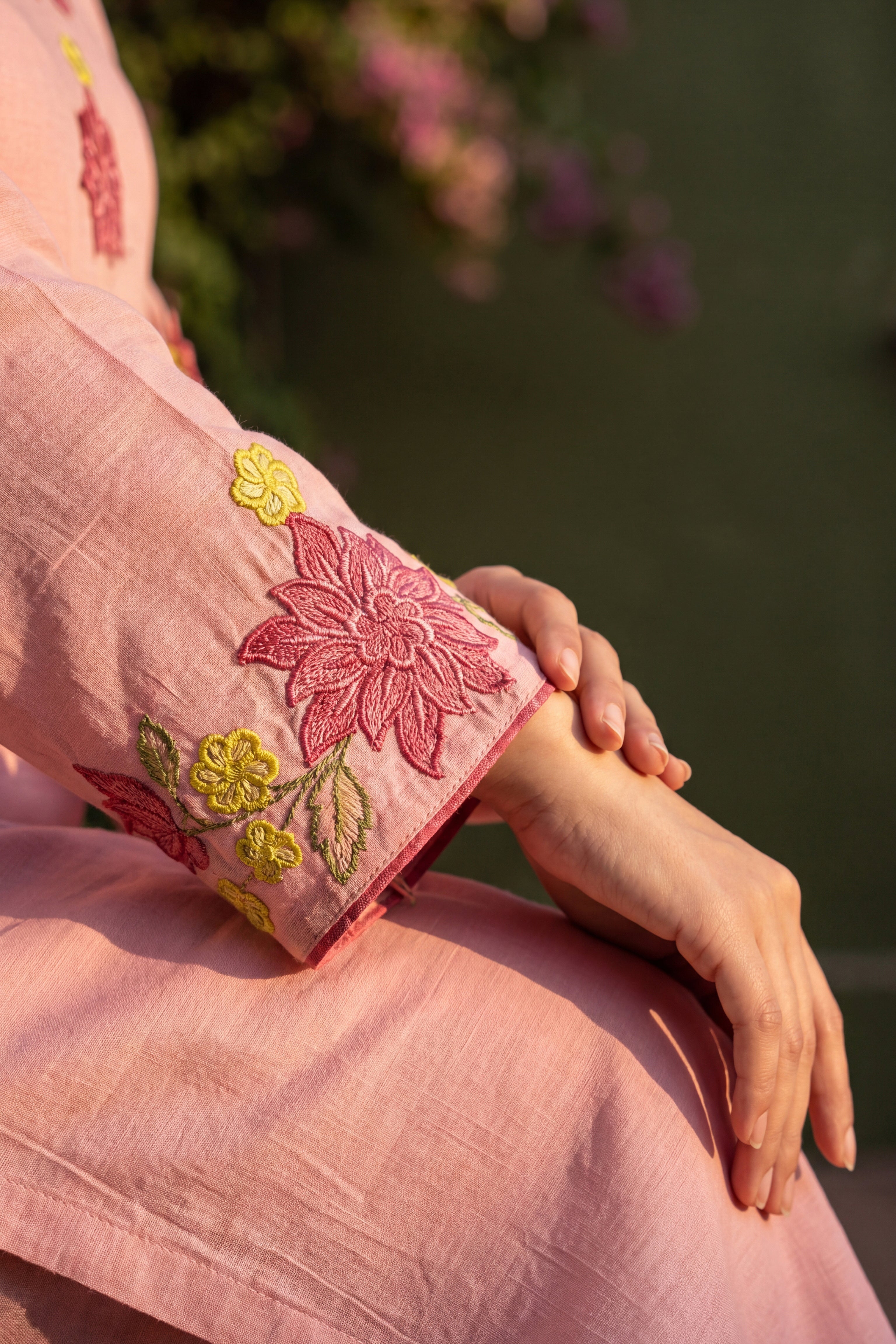 Blush Bloom Chanderi Set