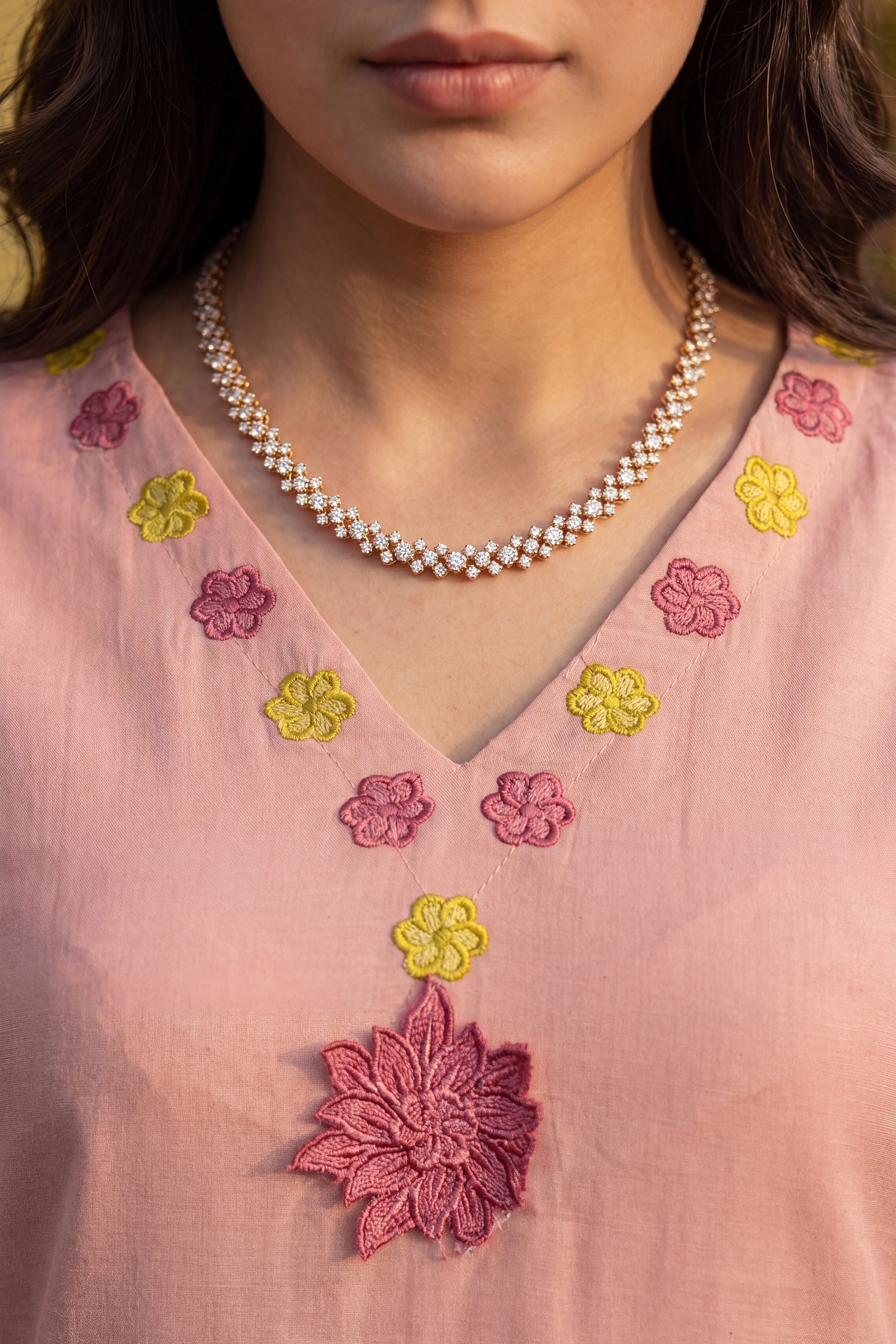 Blush Bloom Chanderi Set