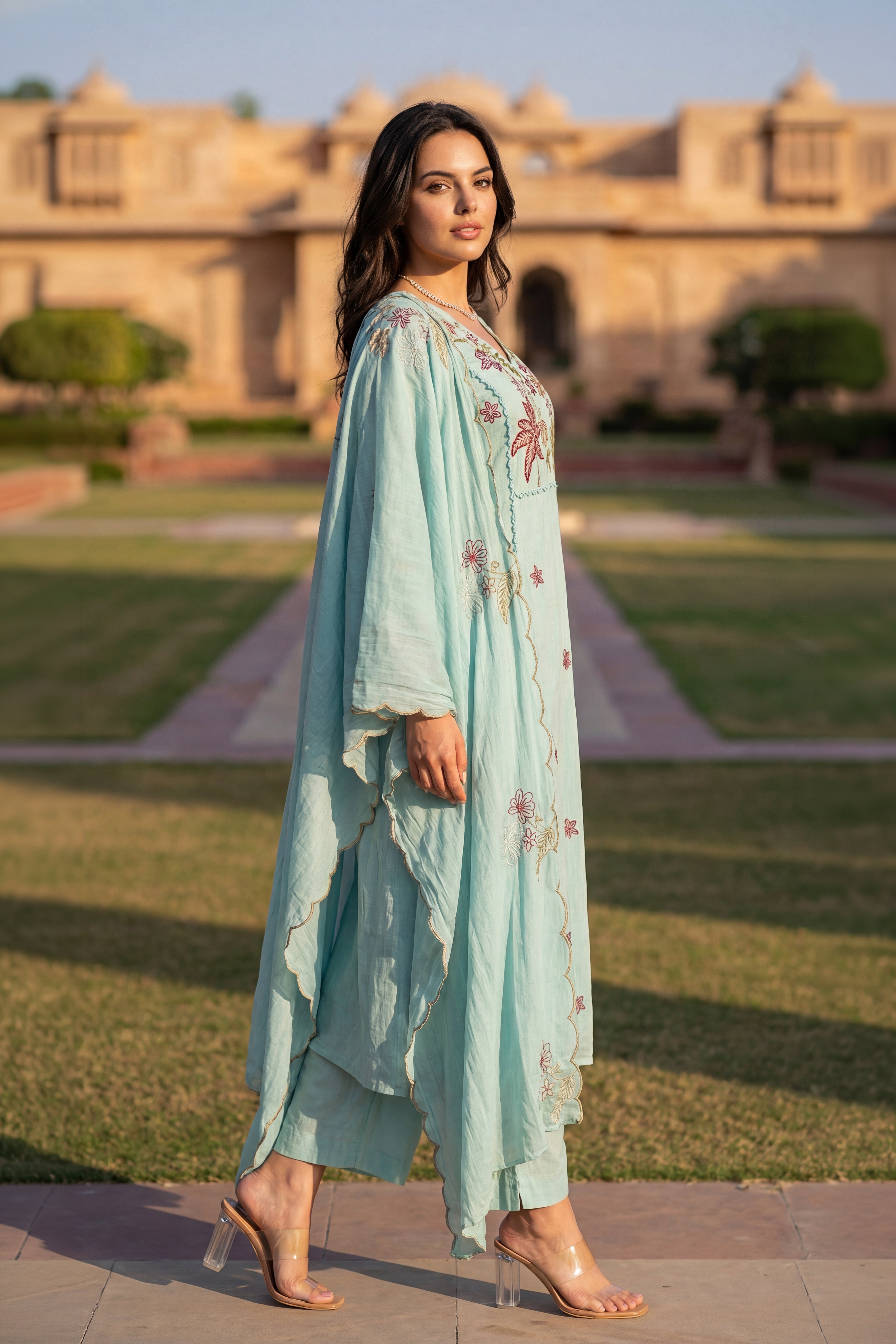 Seafoam Chanderi Suit Set