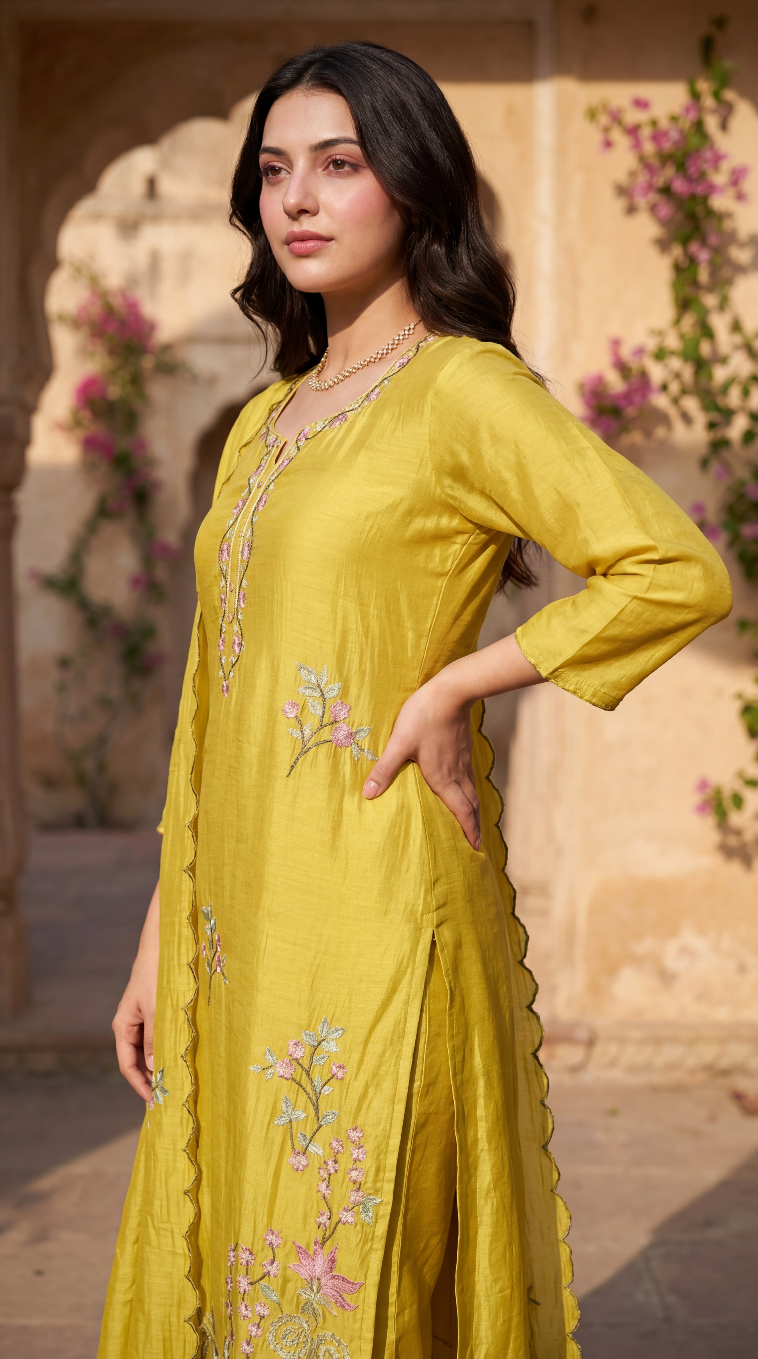 Sunlit Elegance Chanderi Suit Set