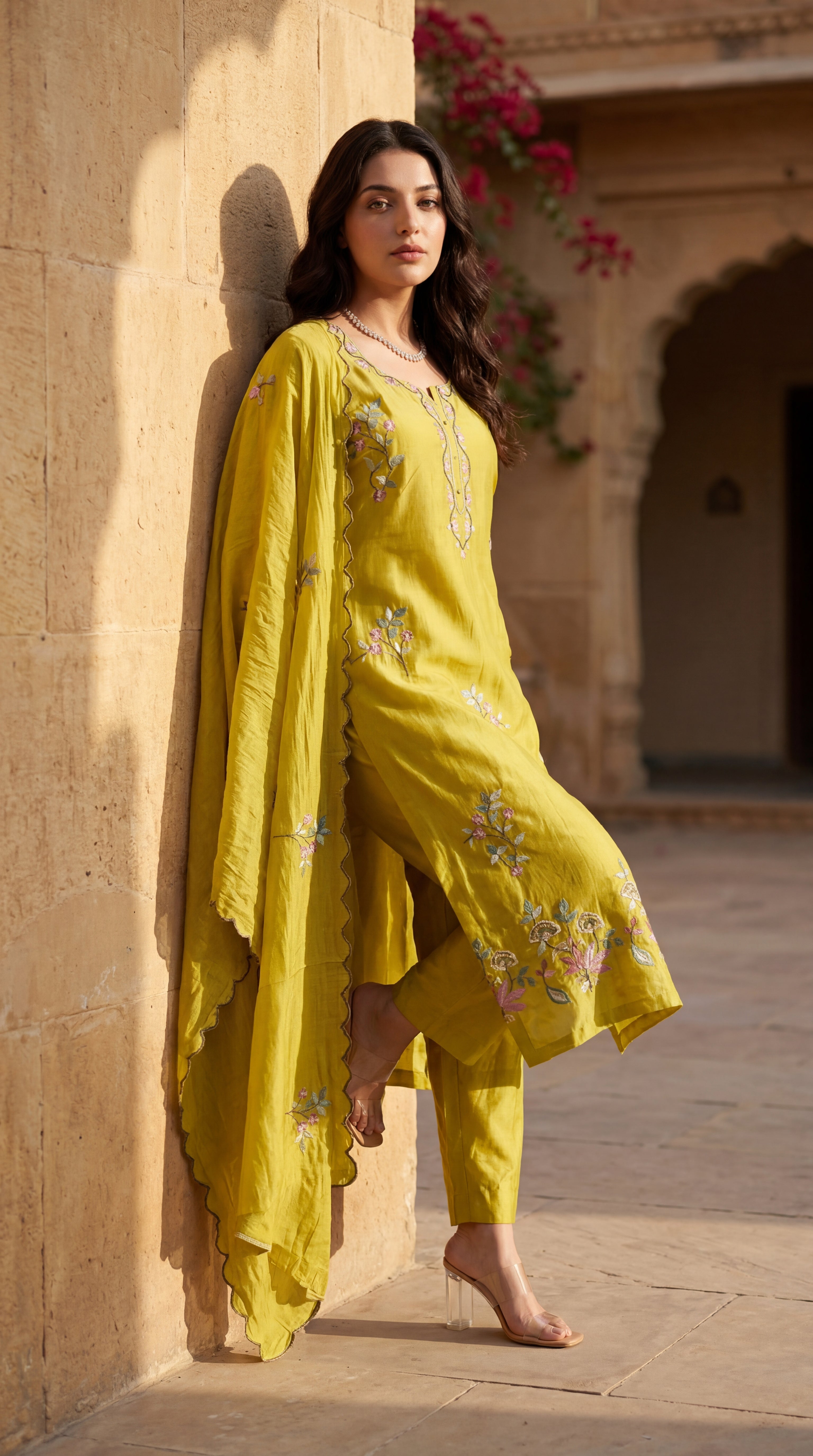 Sunlit Elegance Chanderi Suit Set