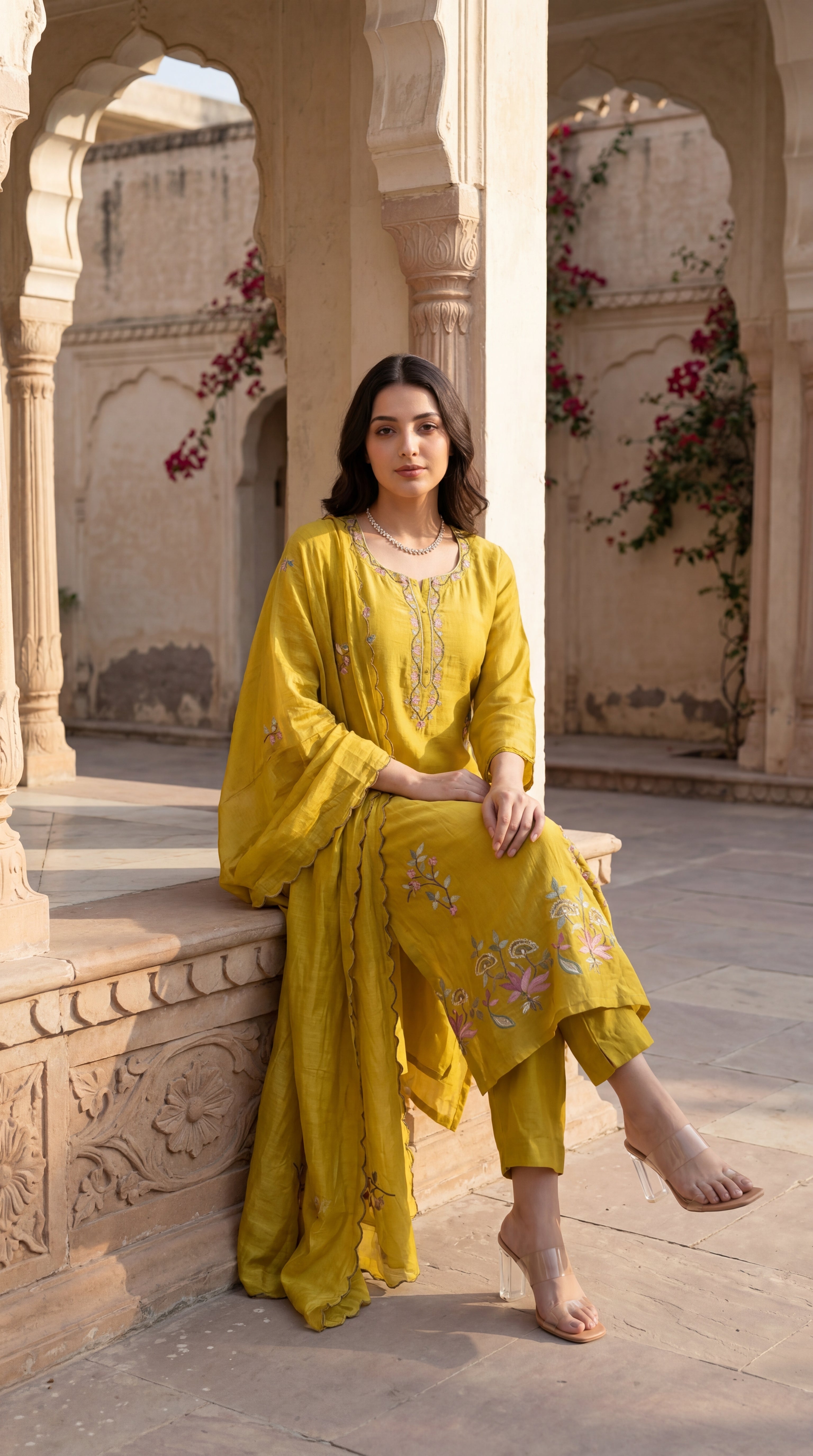 Sunlit Elegance Chanderi Suit Set