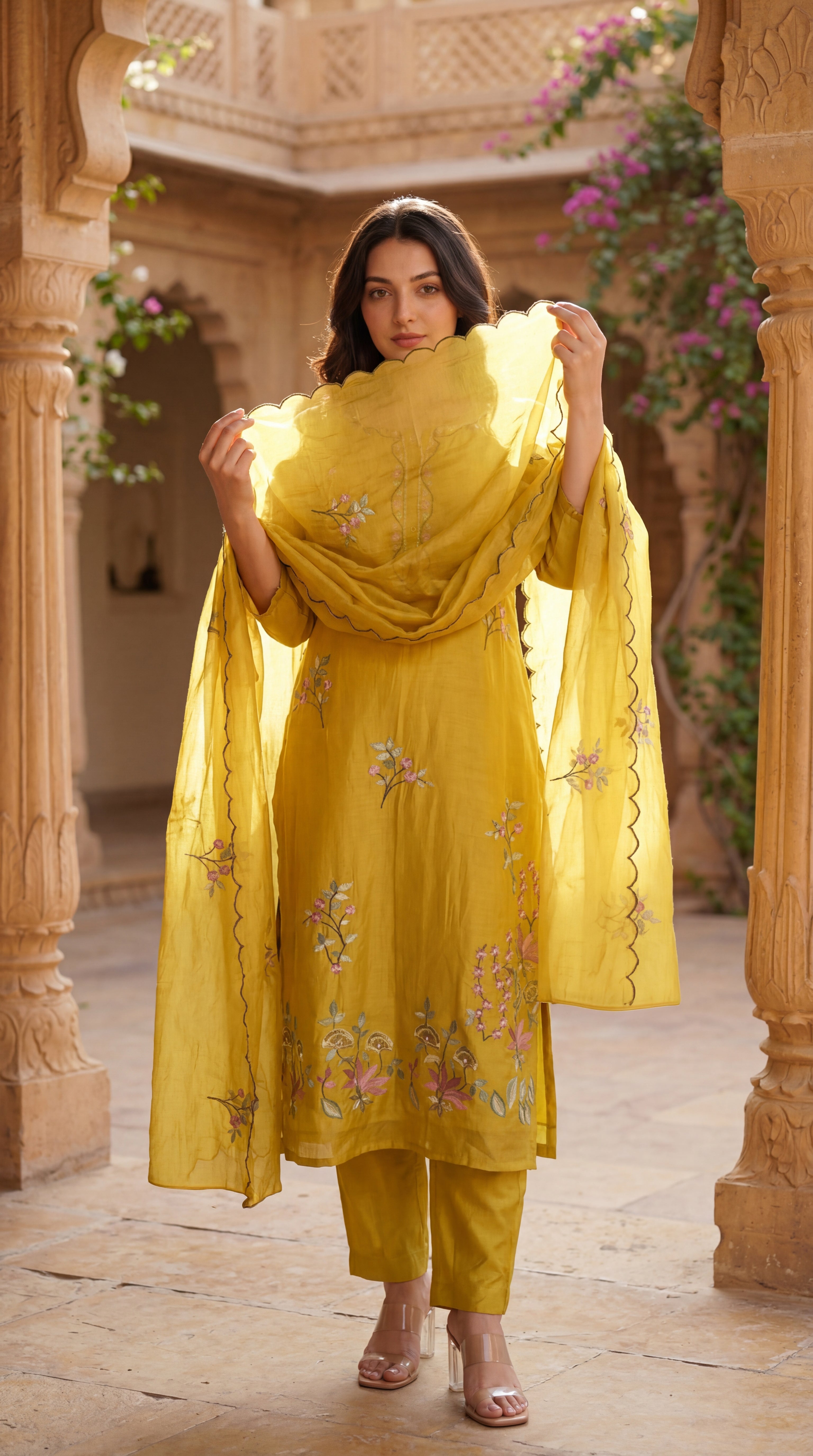 Sunlit Elegance Chanderi Suit Set