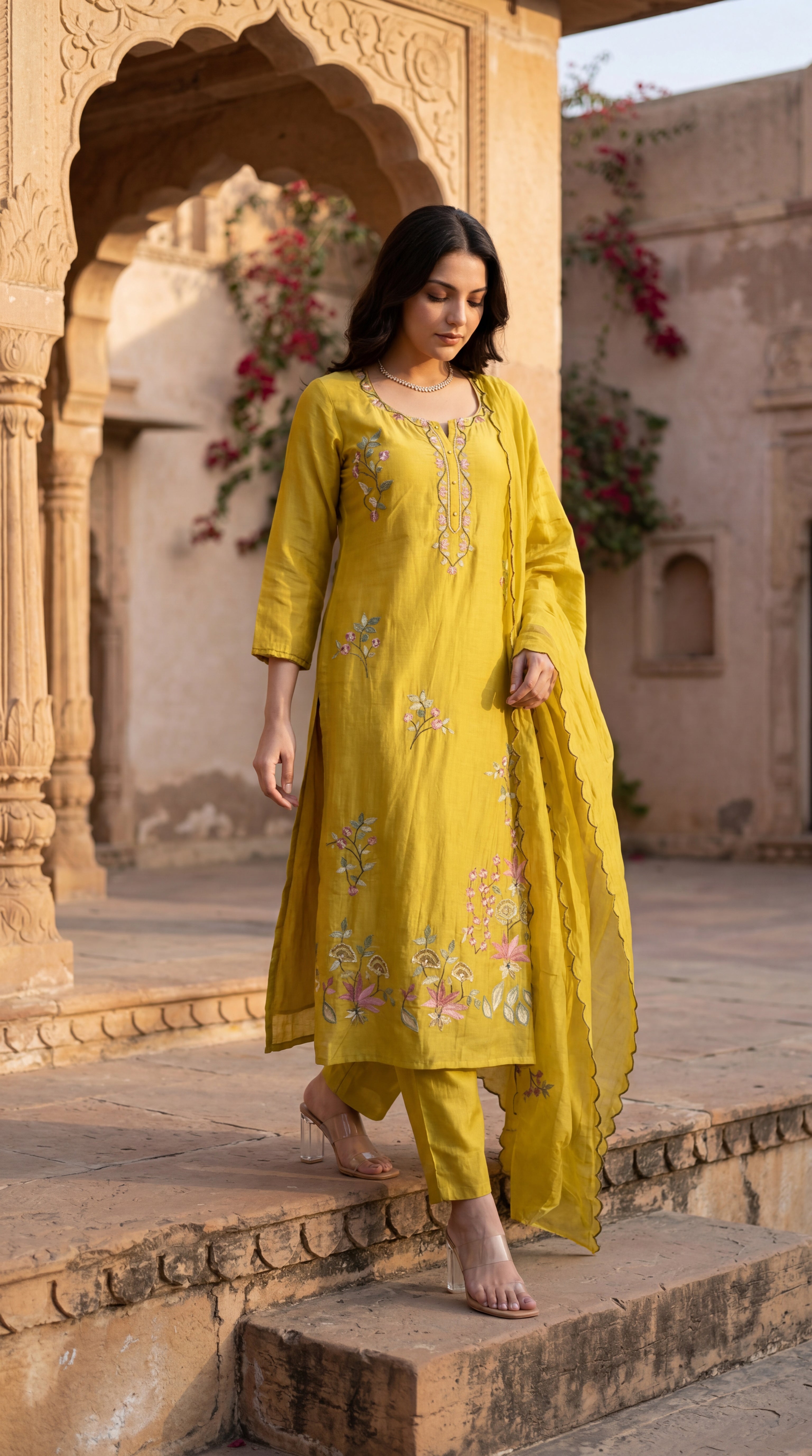 Sunlit Elegance Chanderi Suit Set