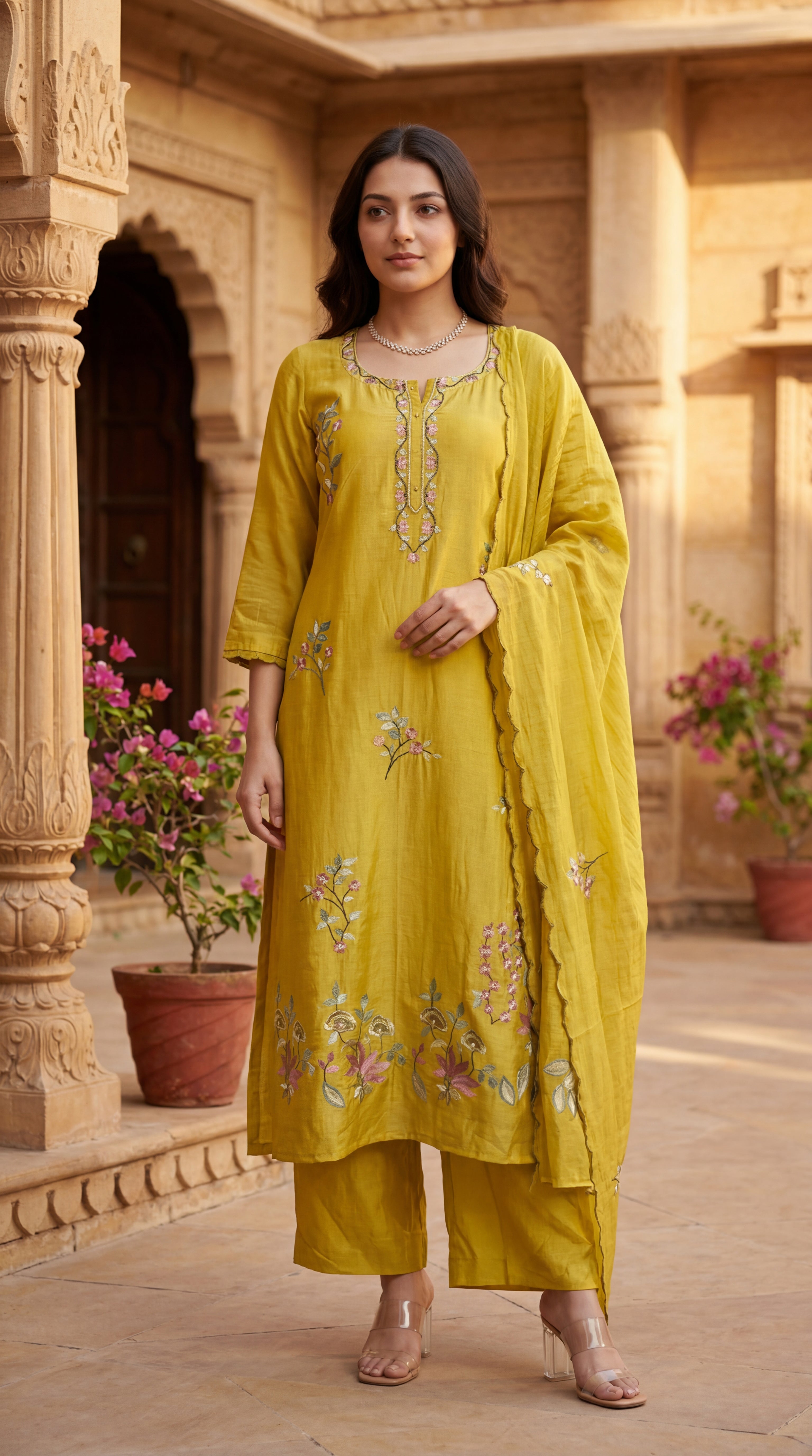Sunlit Elegance Chanderi Suit Set