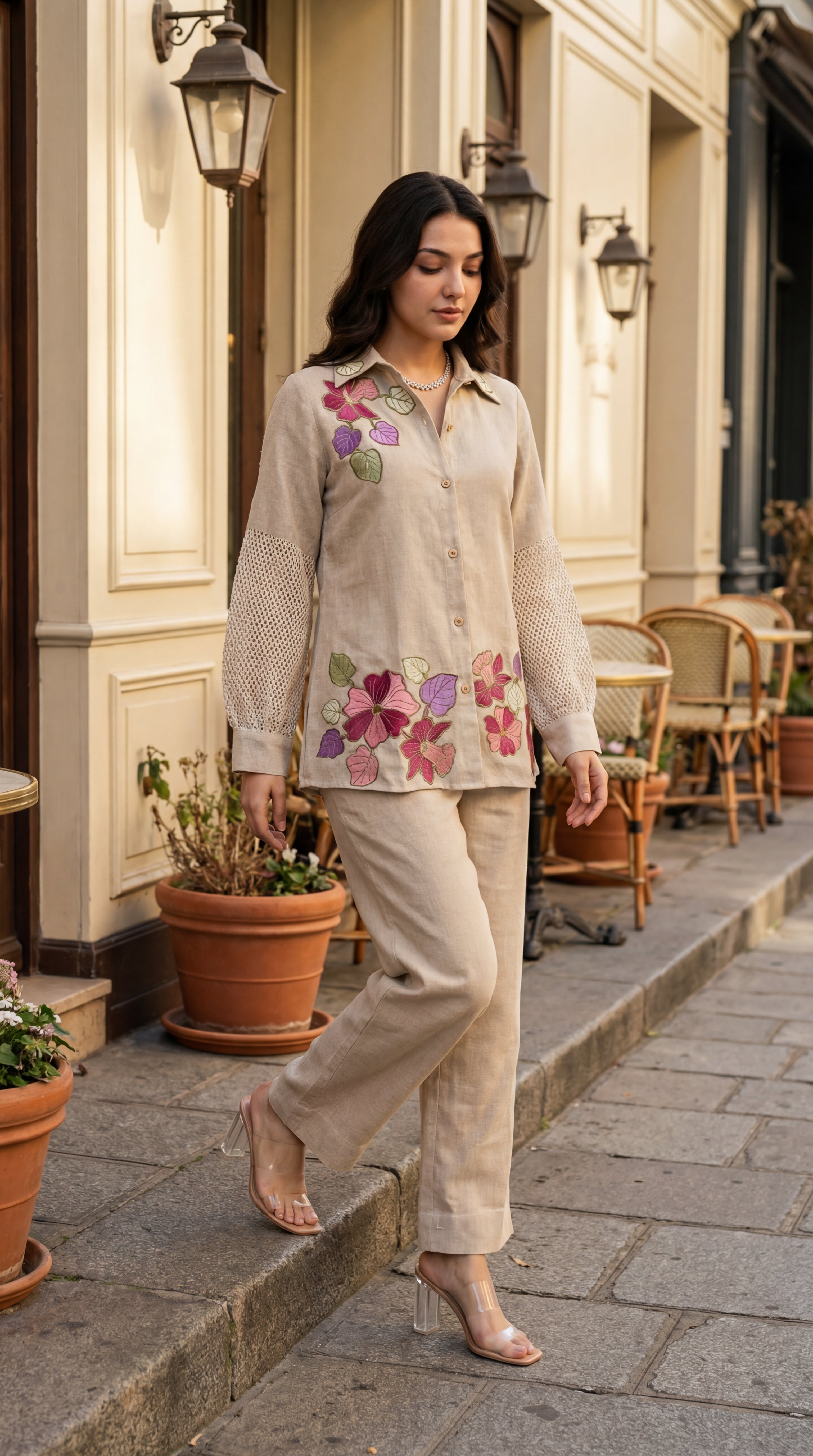 Blossom Floral Jute Co-ord Set