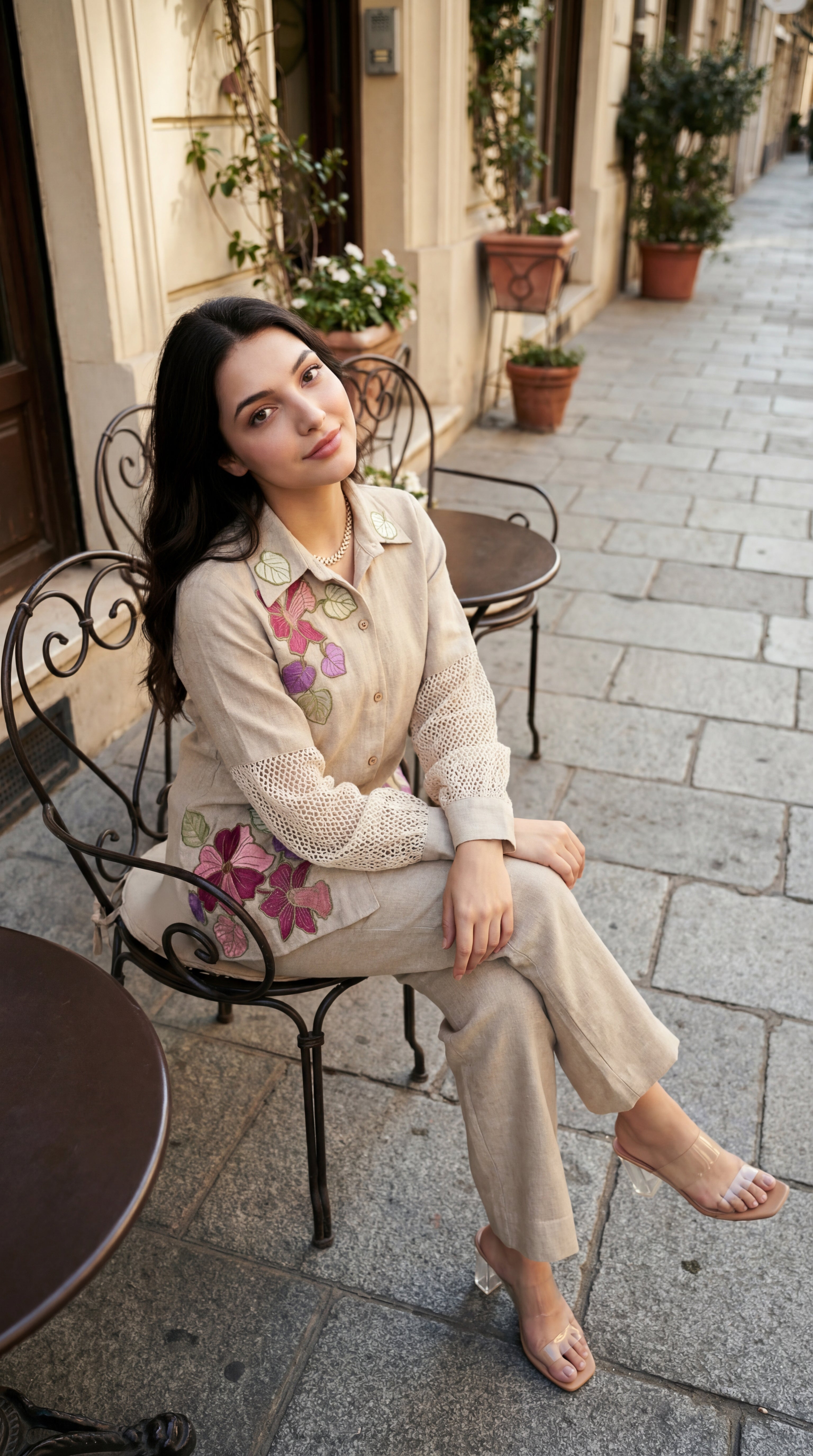 Blossom Floral Jute Co-ord Set