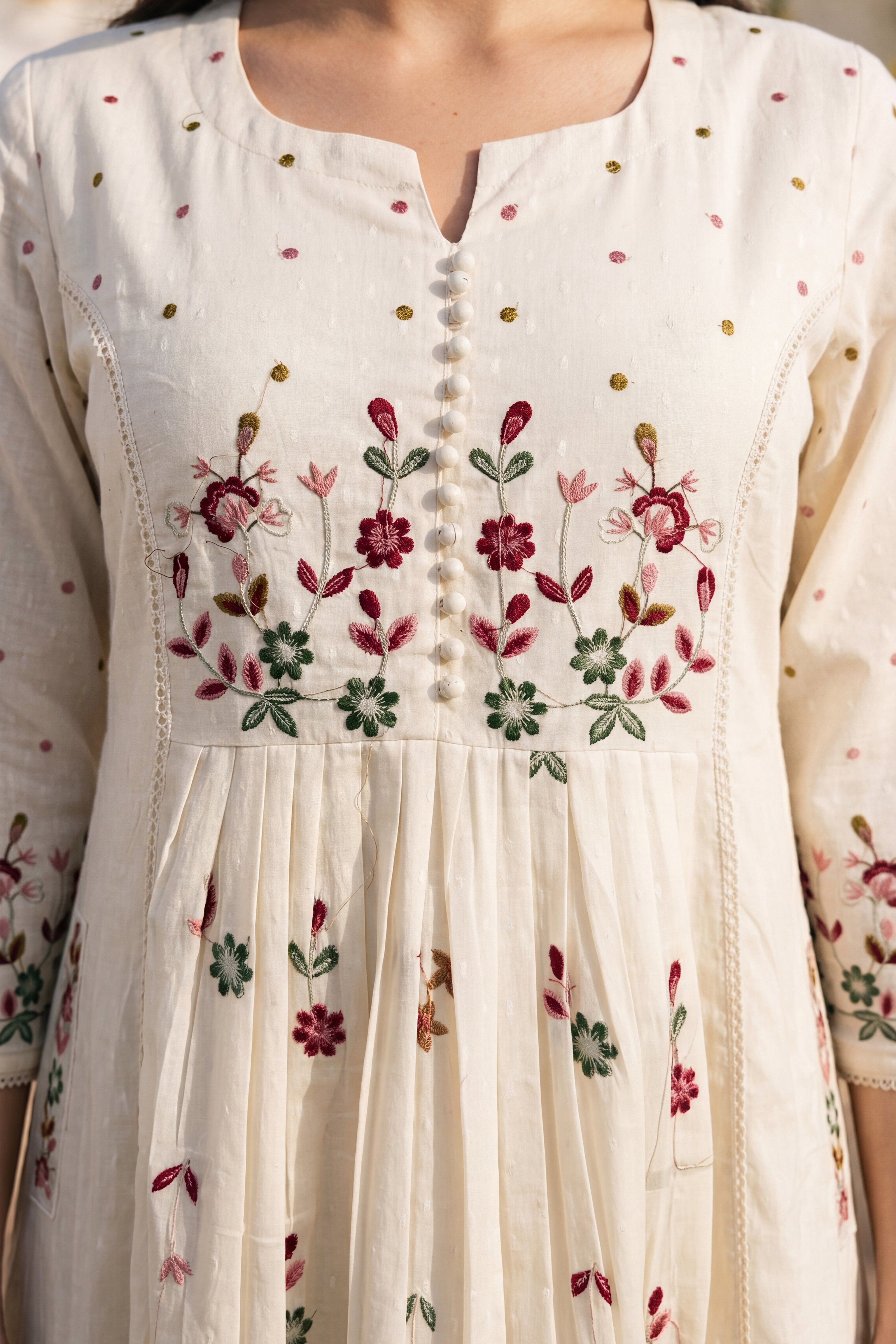 Ivory Embroidered Suit Set