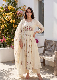 Ivory Embroidered Kurta Set