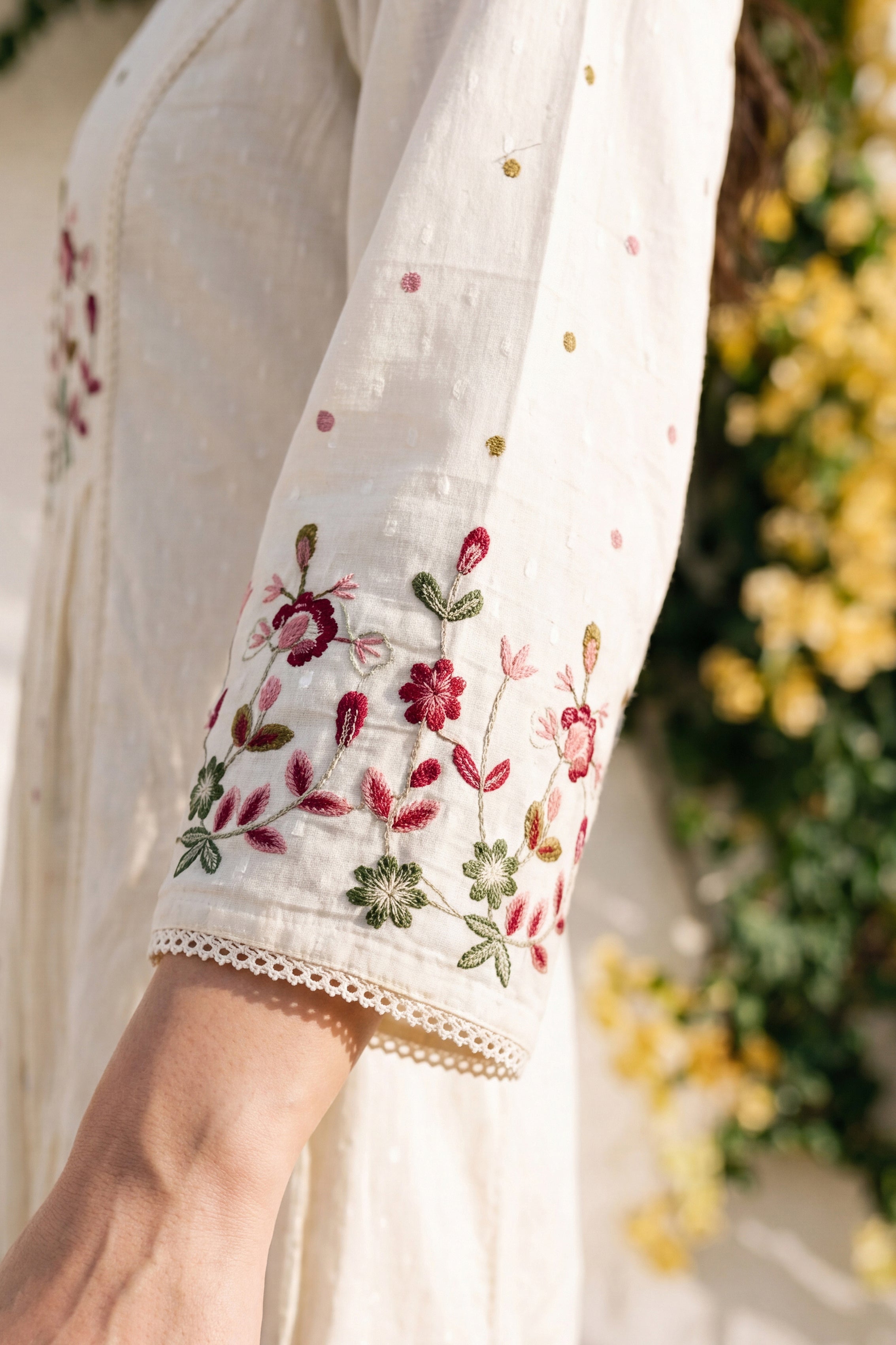 Ivory Embroidered Suit Set