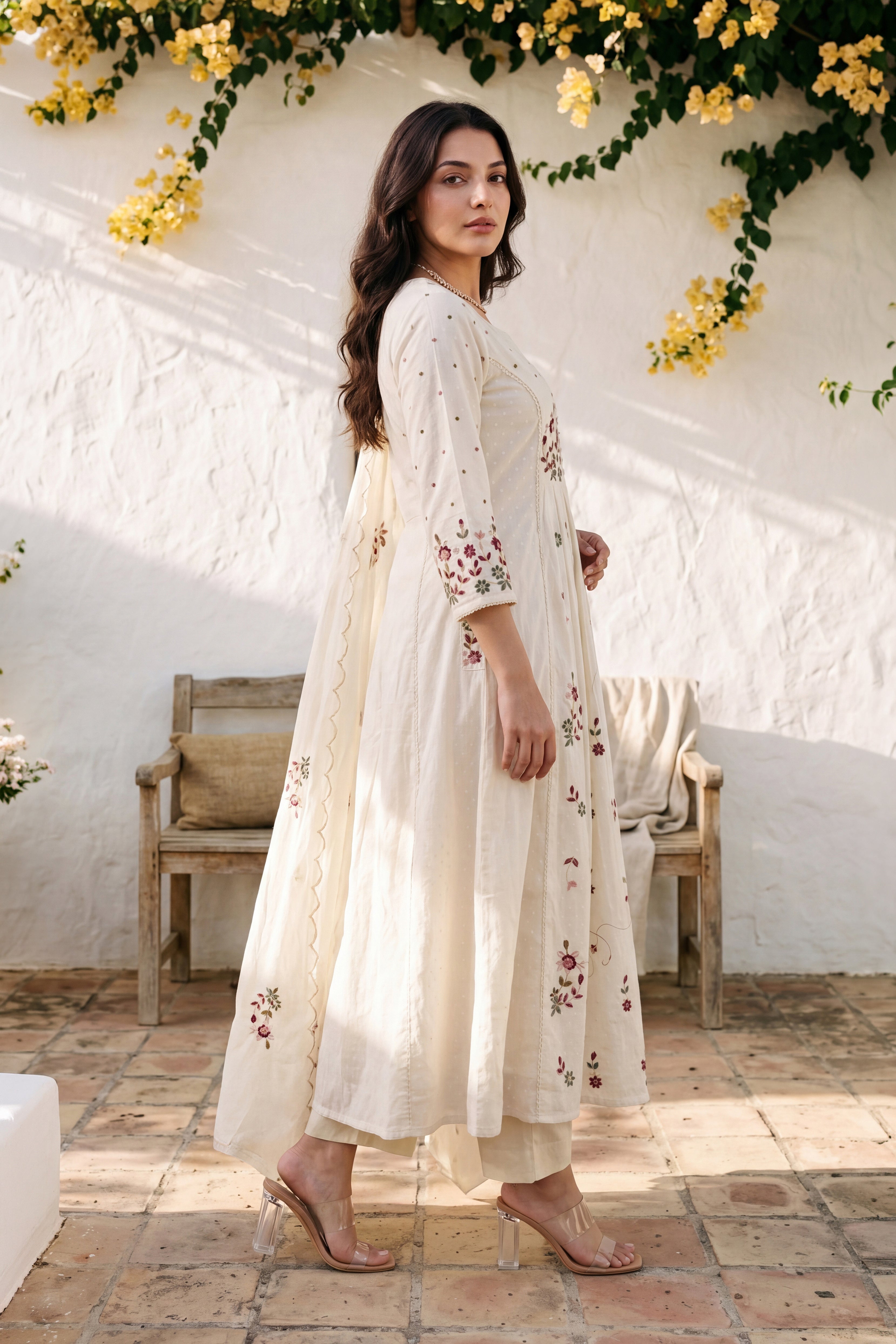 Ivory Embroidered Suit Set