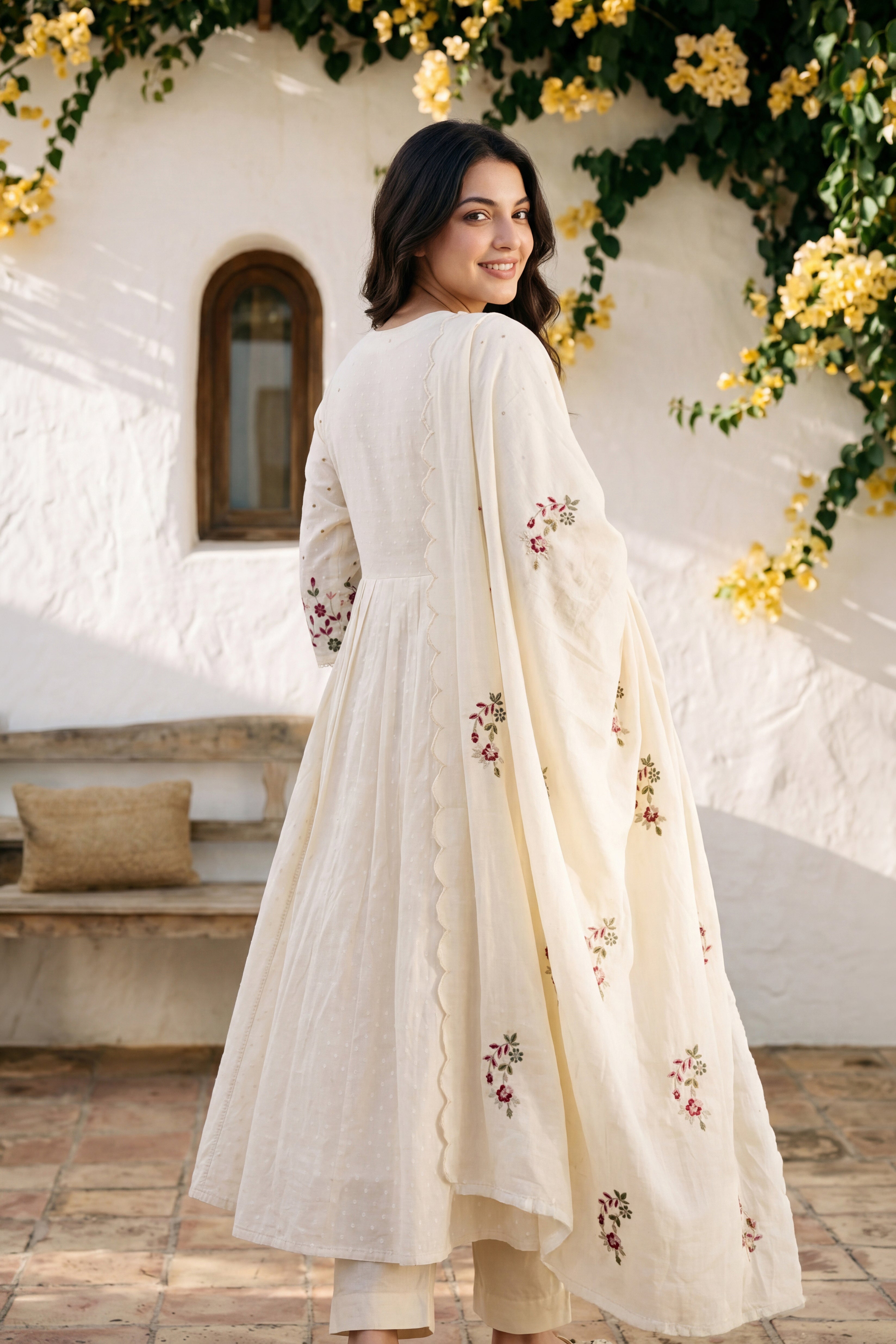 Ivory Embroidered Suit Set