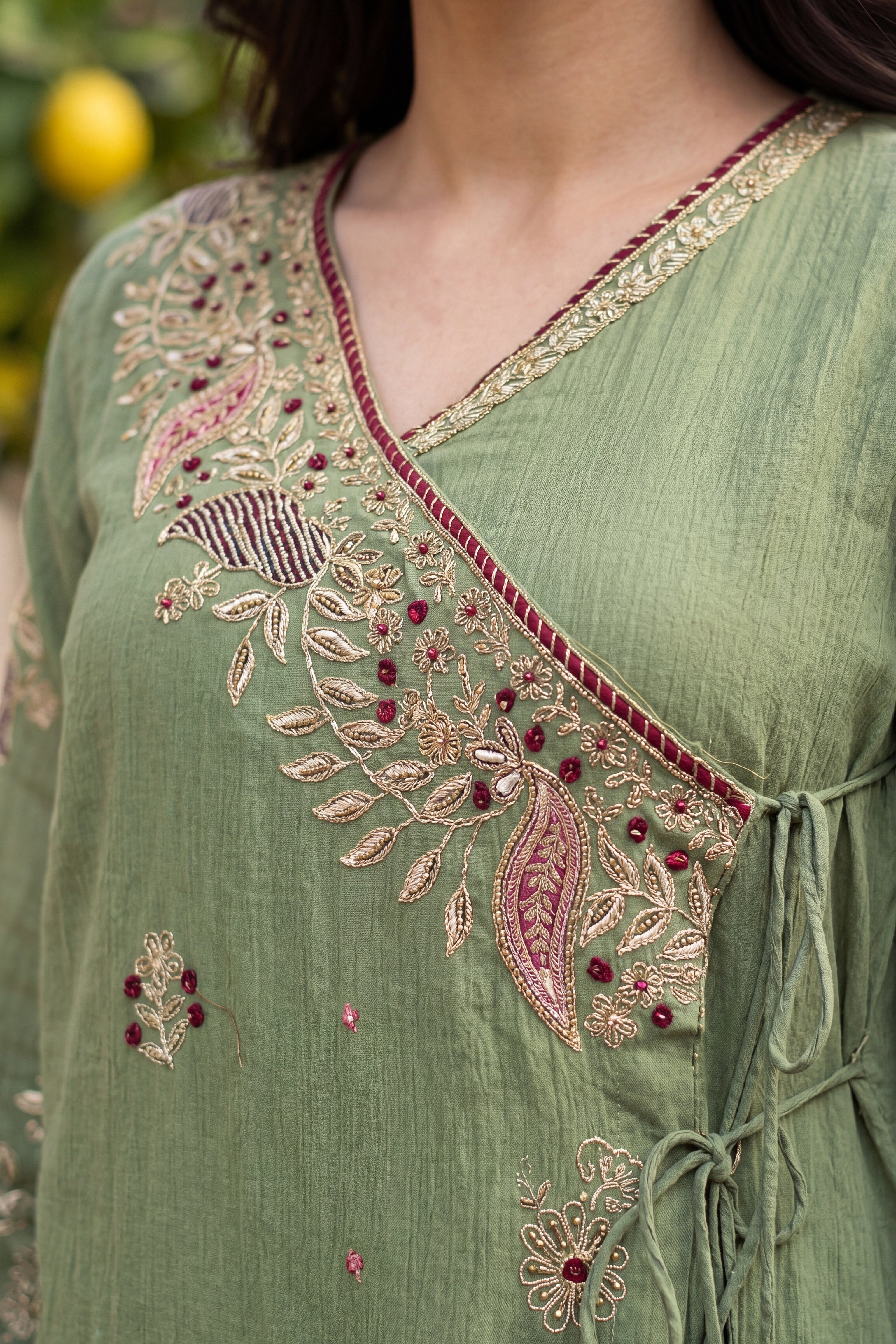 Royal Olive Embroidered Suit
