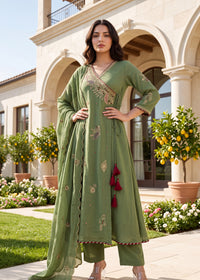 Royal Olive Embroidered Suit