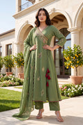 Royal Olive Embroidered Suit