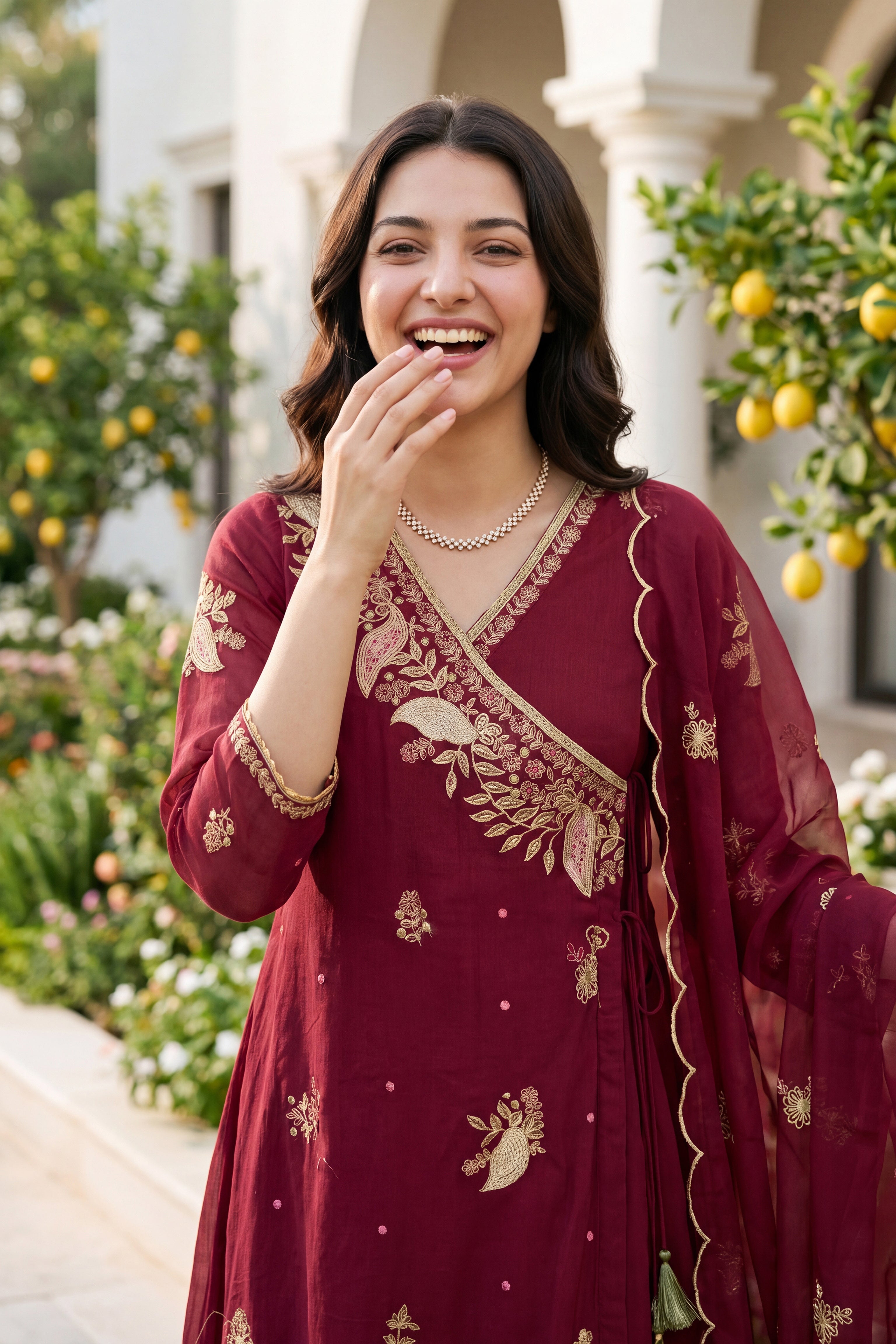 Royal Wine Embroidered Suit